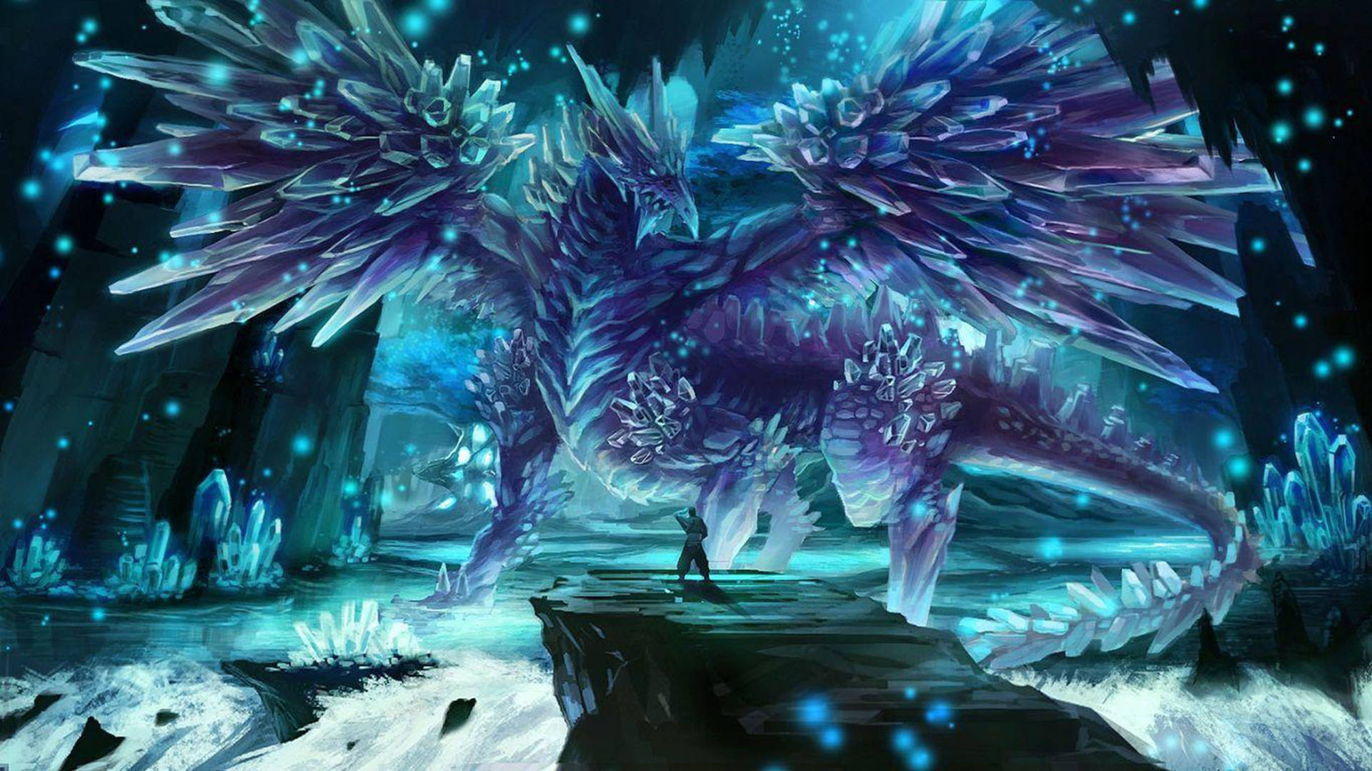 Crystal Ice Dragon Background