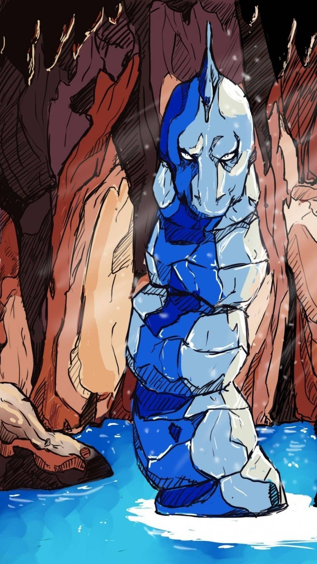 Crystal Onix Rising From Water Background