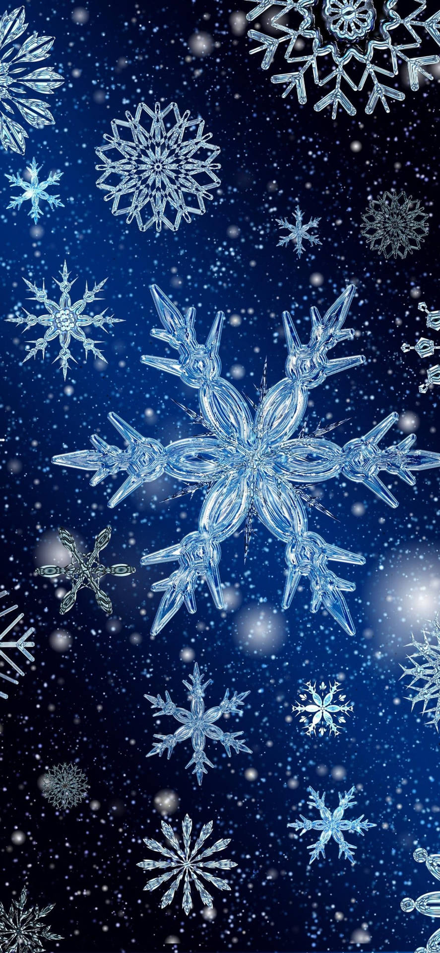 Crystal Snowflakes Winter Iphone Background