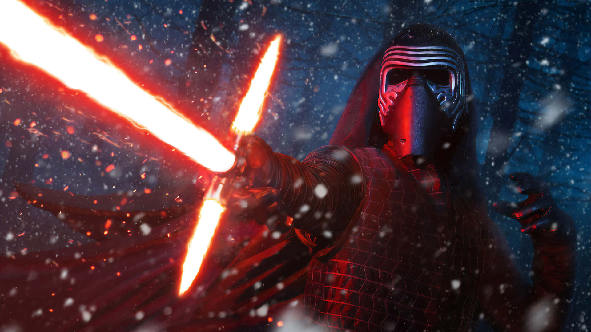 Crystalline Scene Of Kylo Ren In Star Wars Background