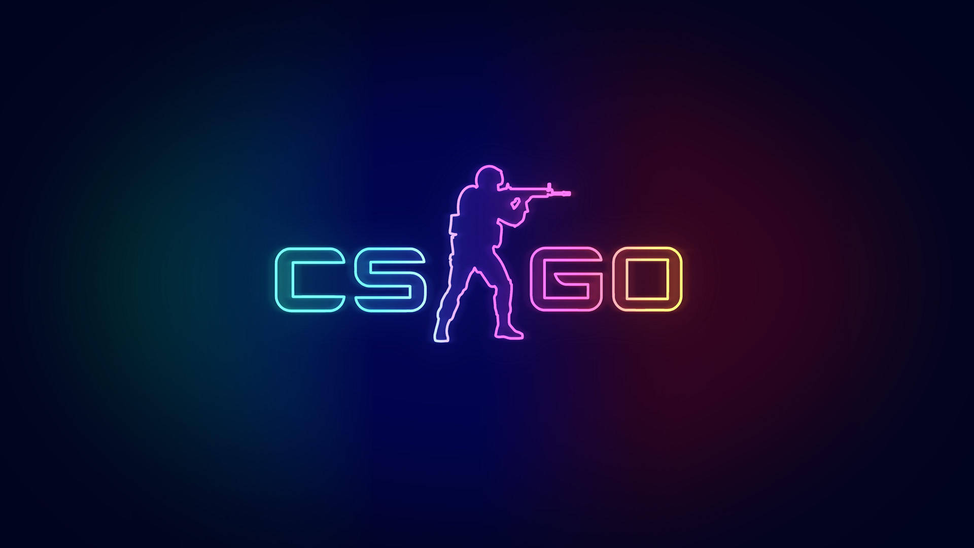 Cs Go Logo In Neon Background