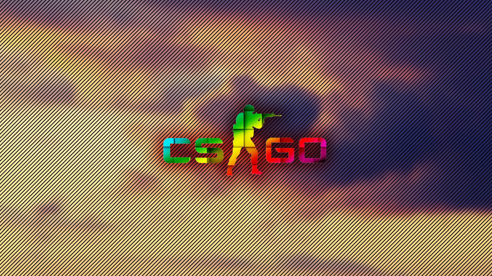 Cs Go Logo In Rainbow Design Background