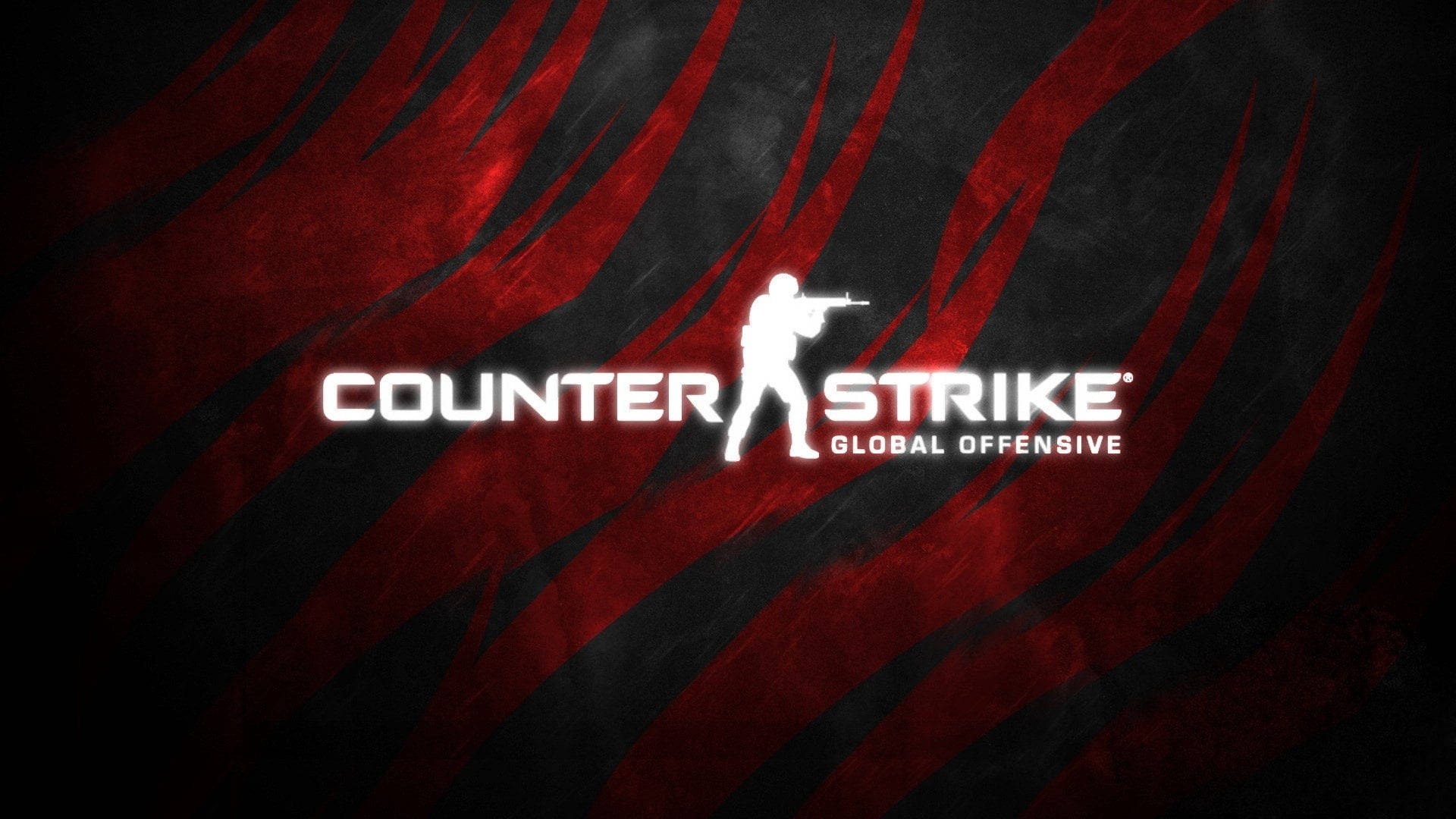Cs Go Logo Red Stripes Background