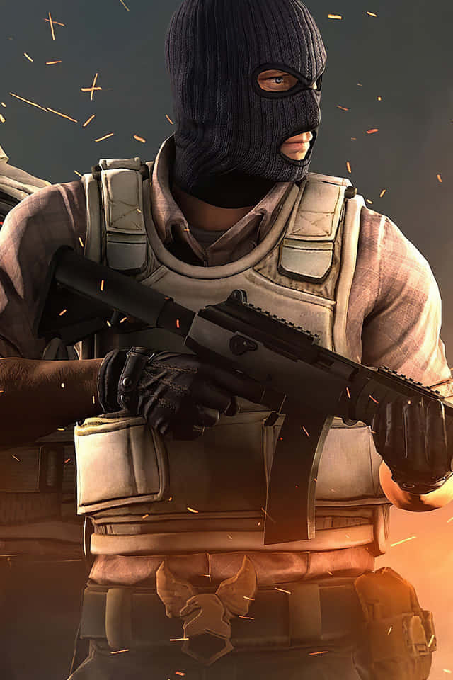 Cs Go Mobile Armed Terrorist With Mask Background