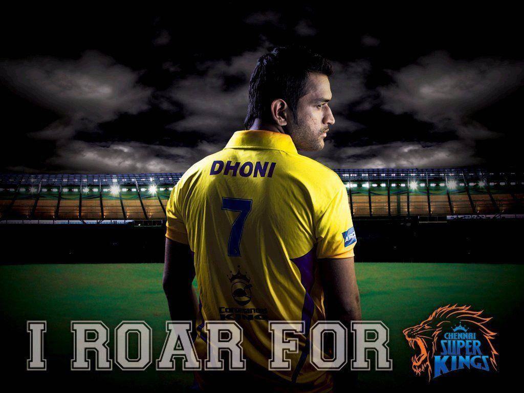 Csk Legend Dhoni On The Field Background