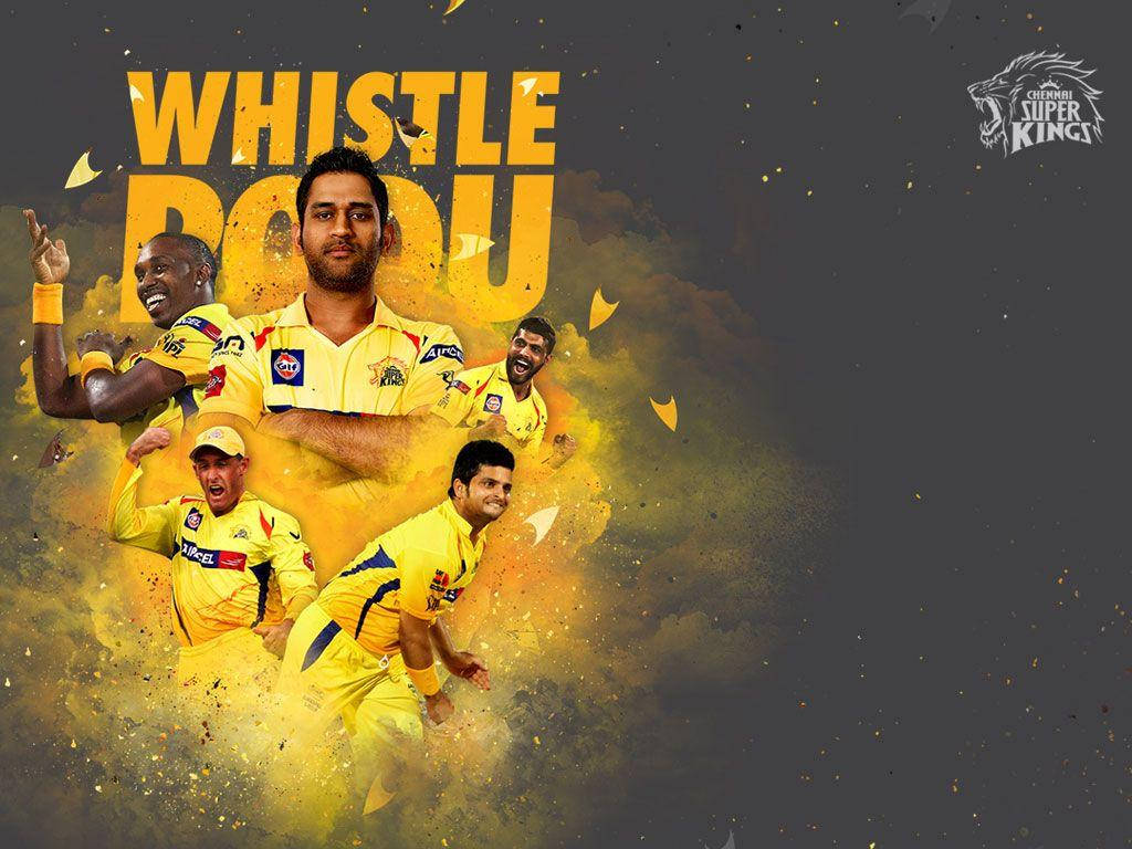 Csk Players And Whistle Podu Background