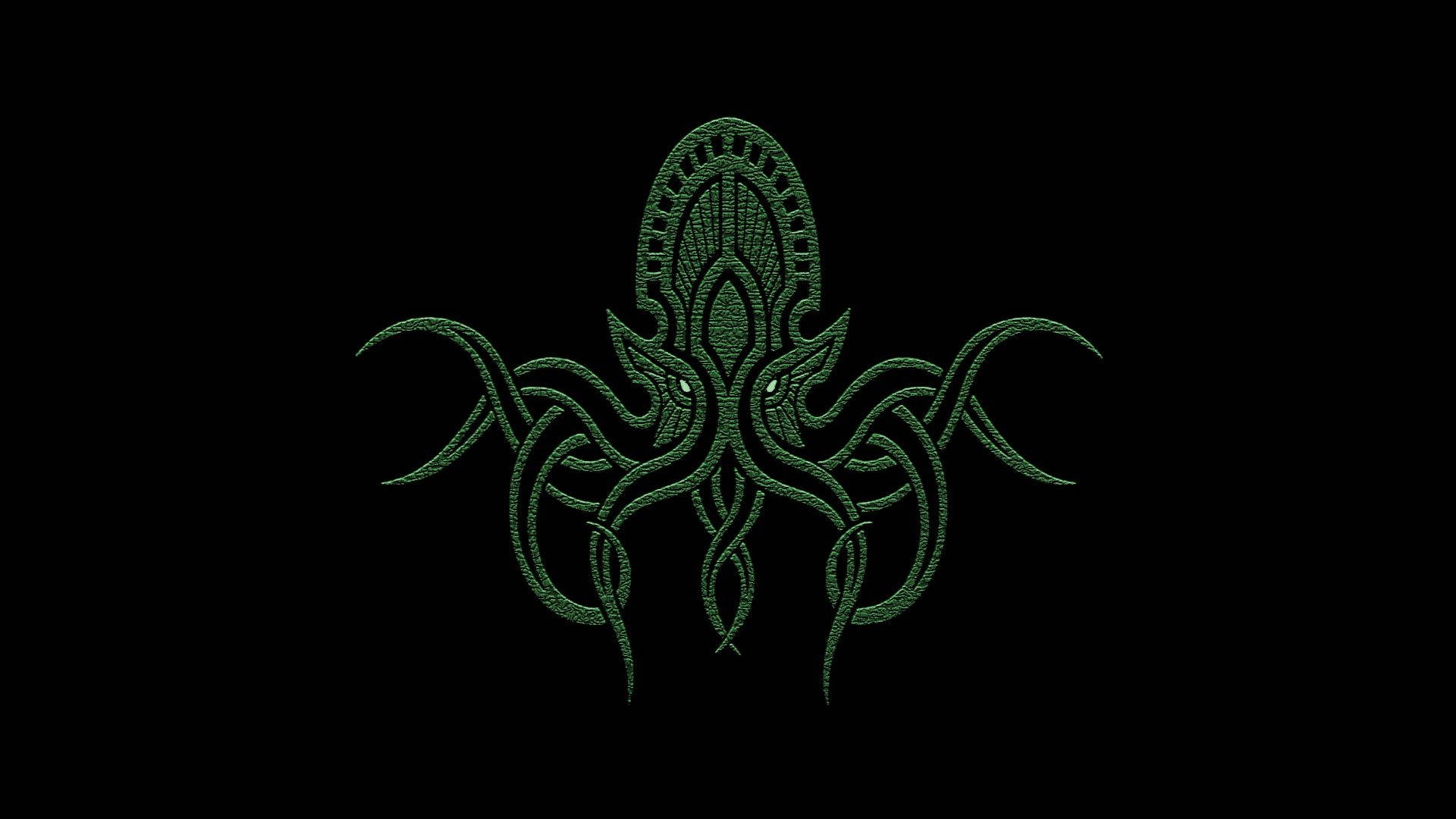 Cthulhu Minimalist Octopus Symbol Background