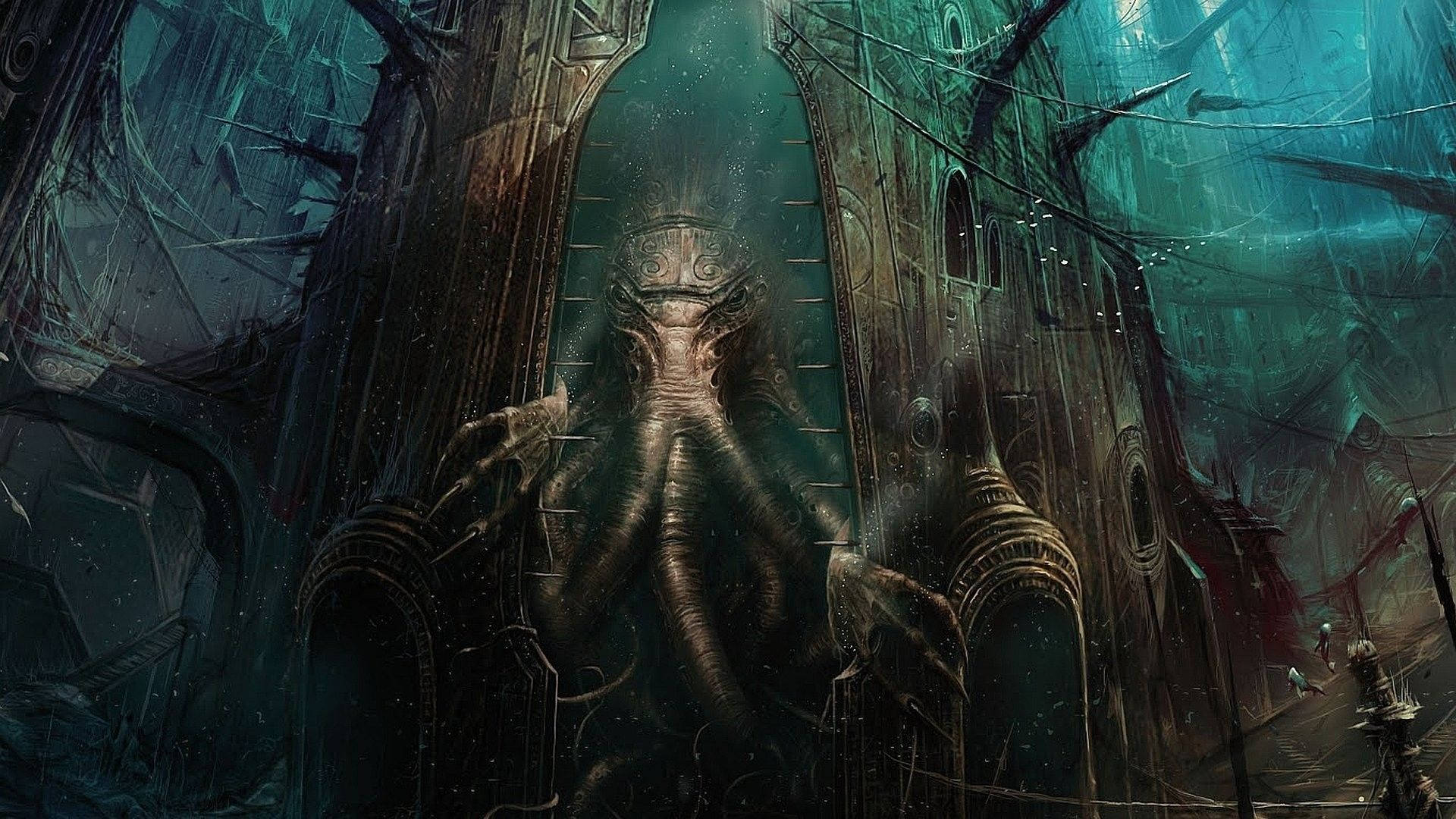 Cthulhu Monster Coming Out Background