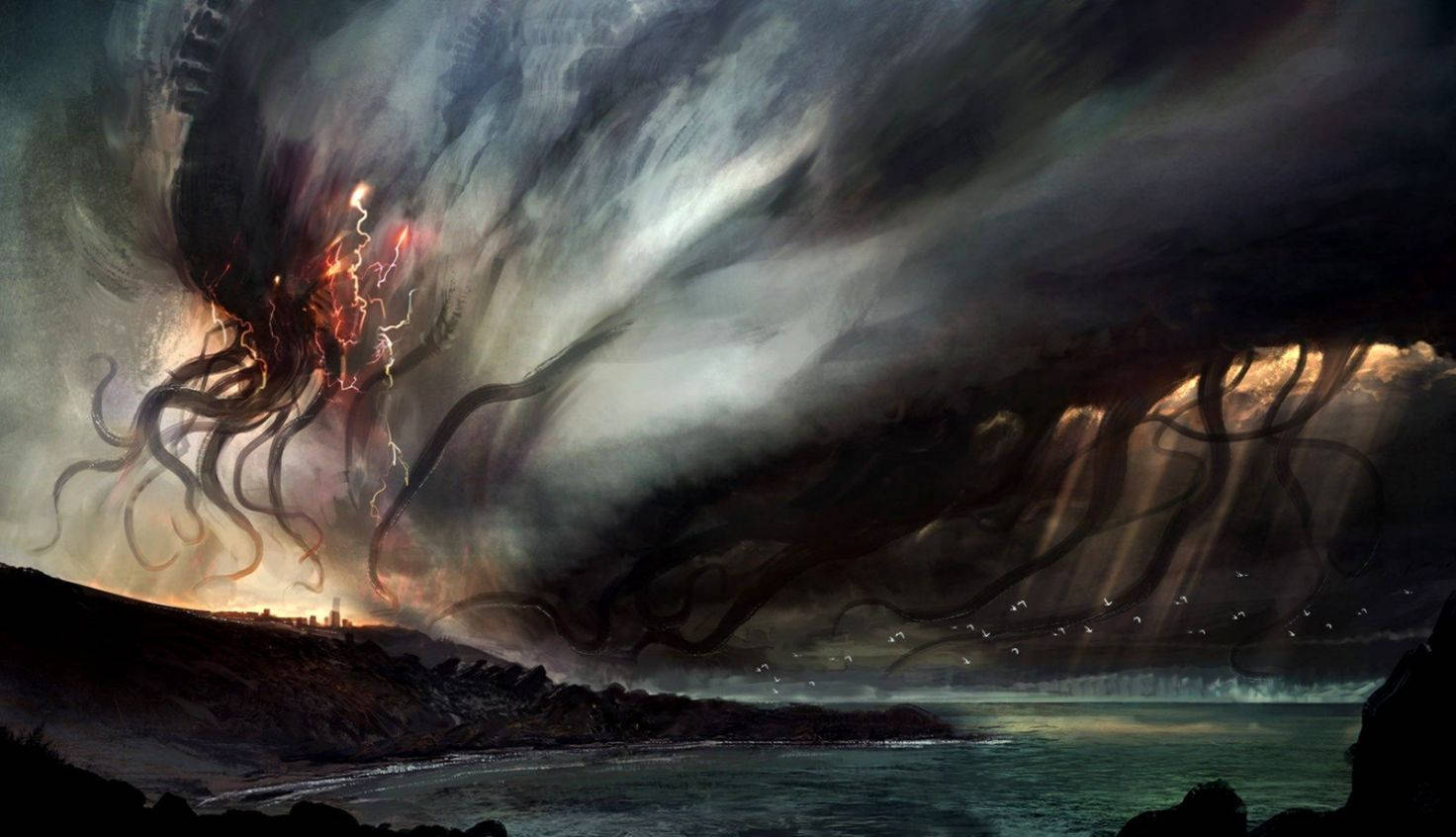 Cthulhu Ocean Storm Art