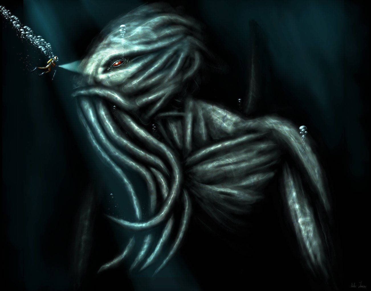 Cthulhu Sea Monster Underwater