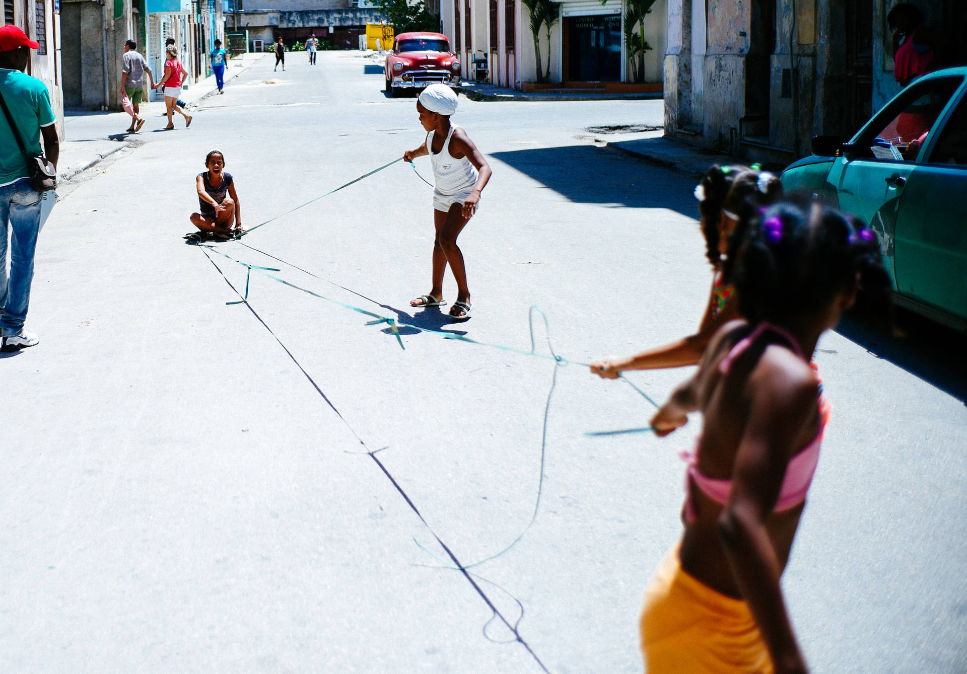 Cuban Children Playing Outside Background