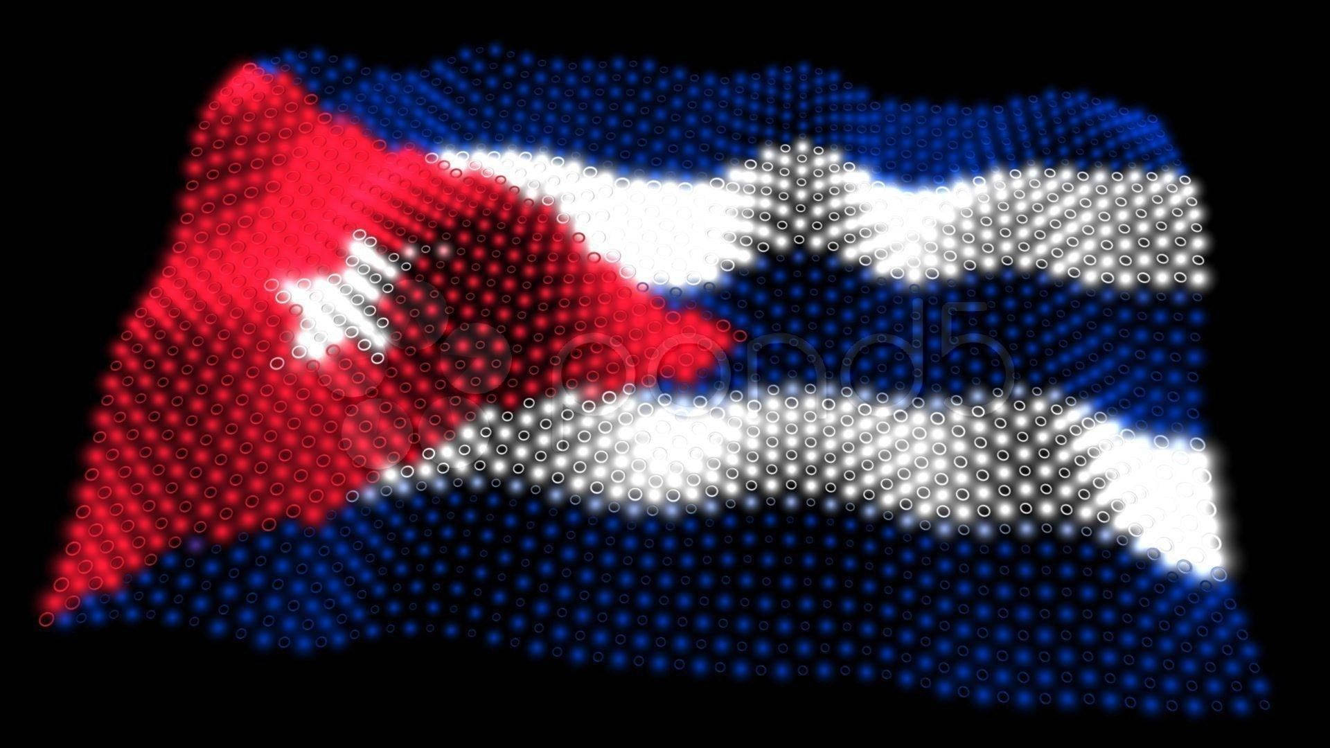 Cuban Flag Glowing Beads Texture Background
