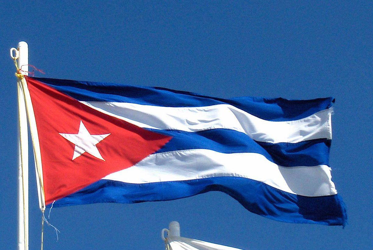Cuban Flag In Blue Sky