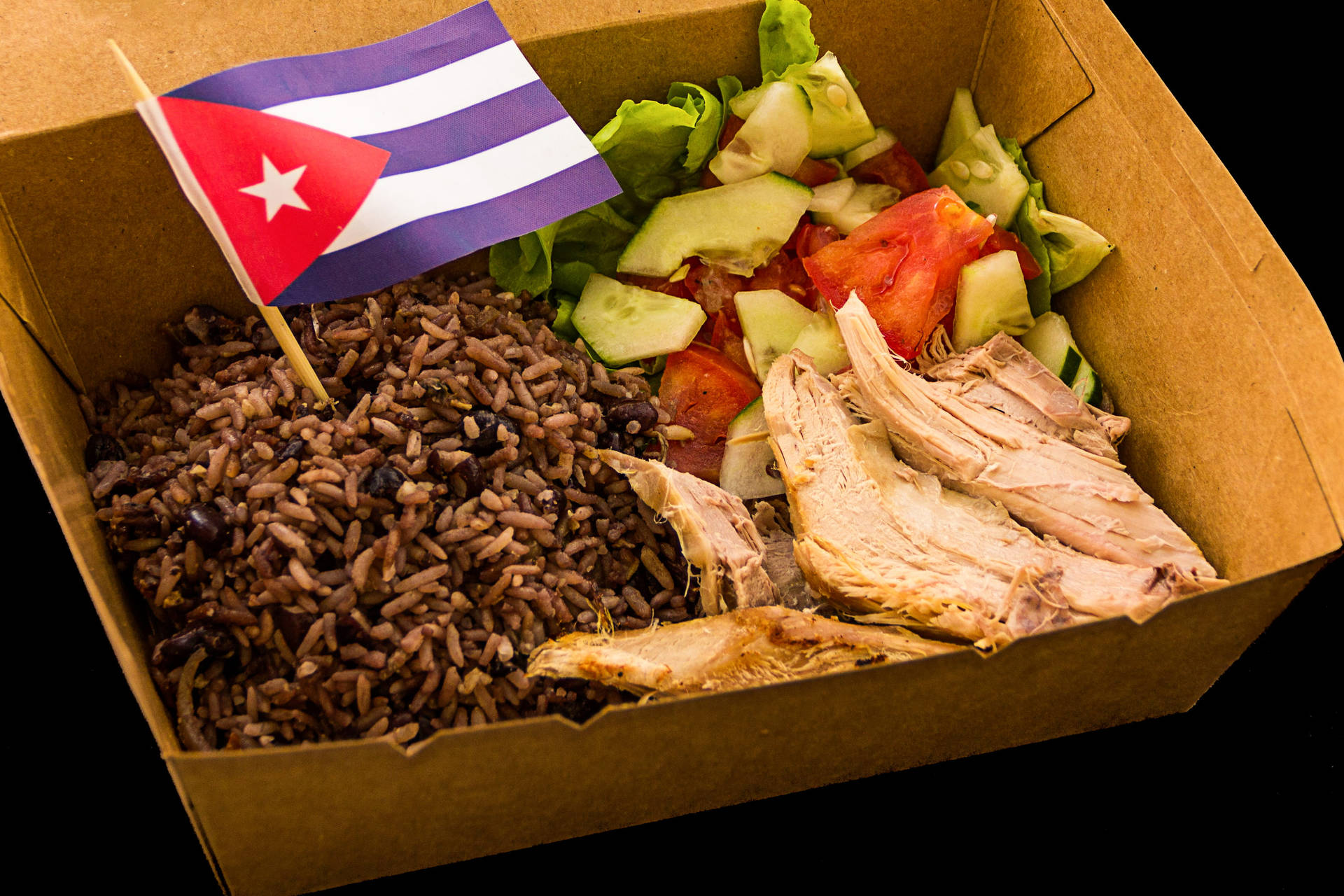 Cuban Flag In Meal Background