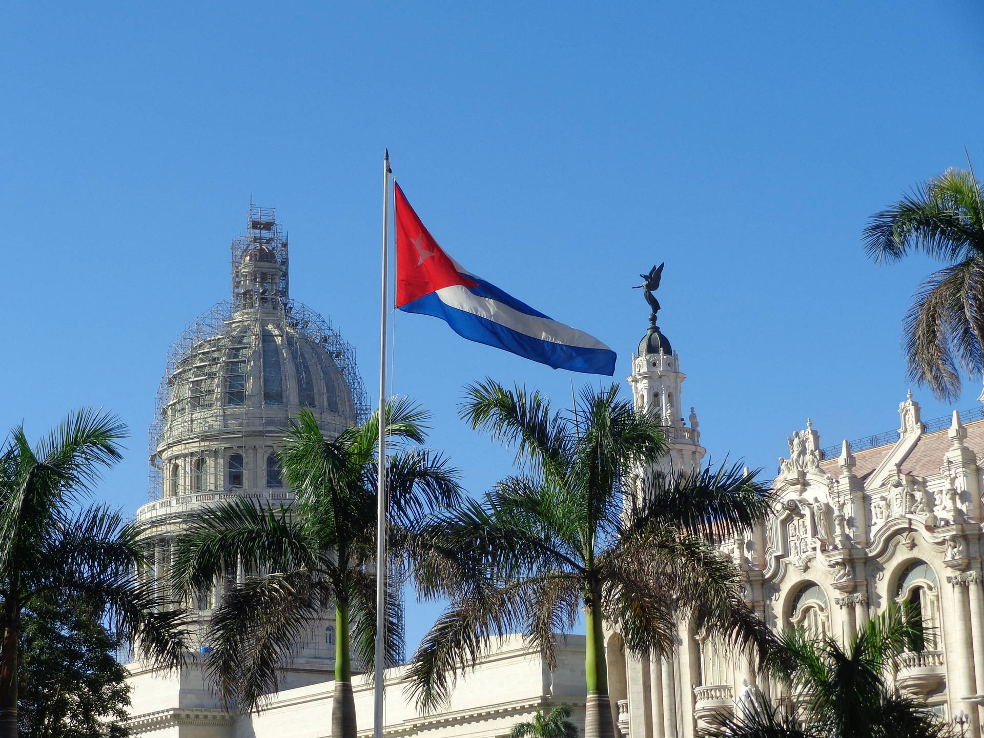 Cuban Flag National Capitol Building