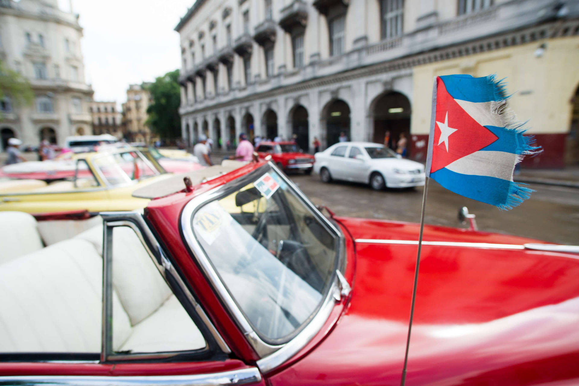 Cuban Flag Red Top-down Car Background