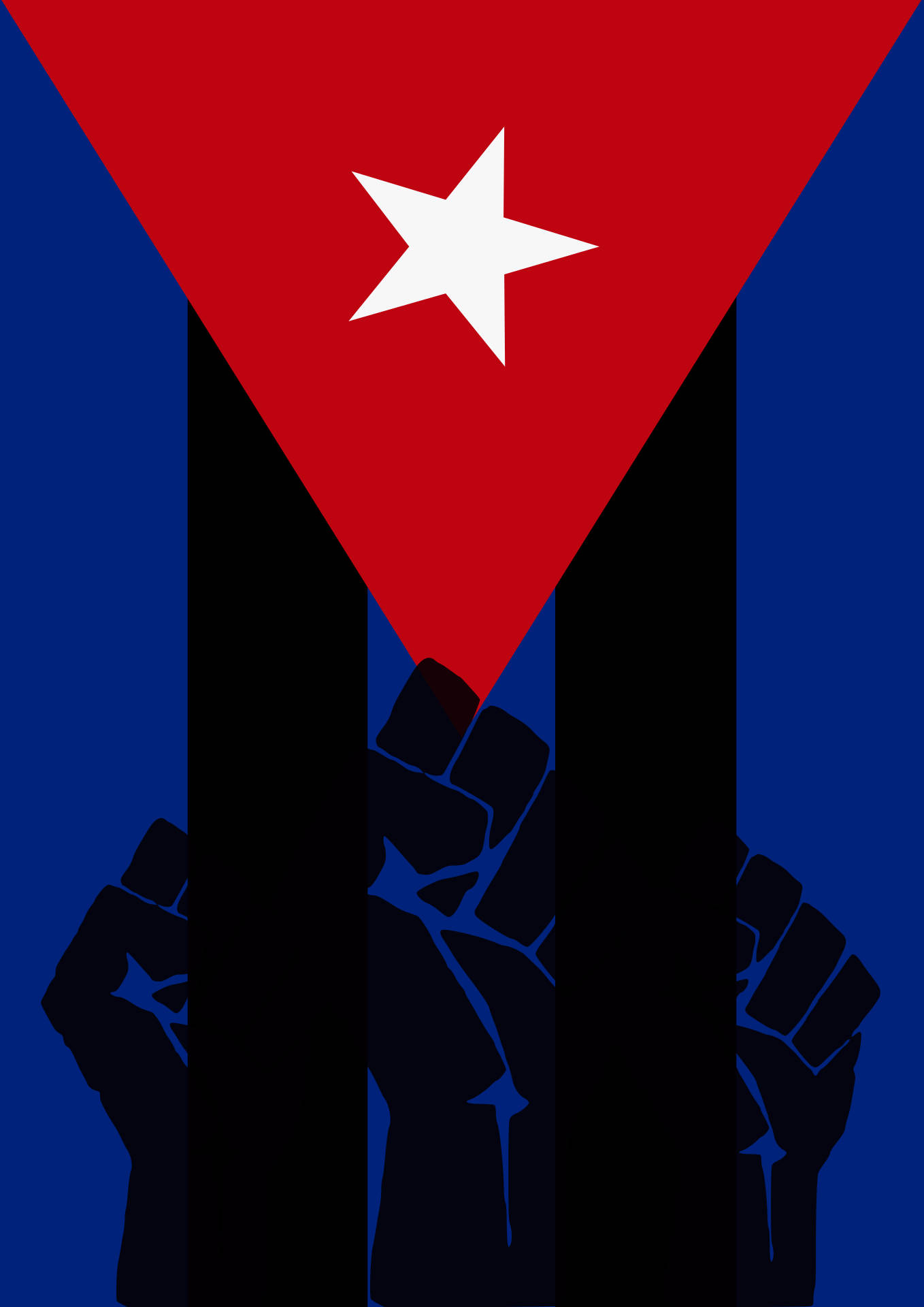 Cuban Flag Revolution Fists