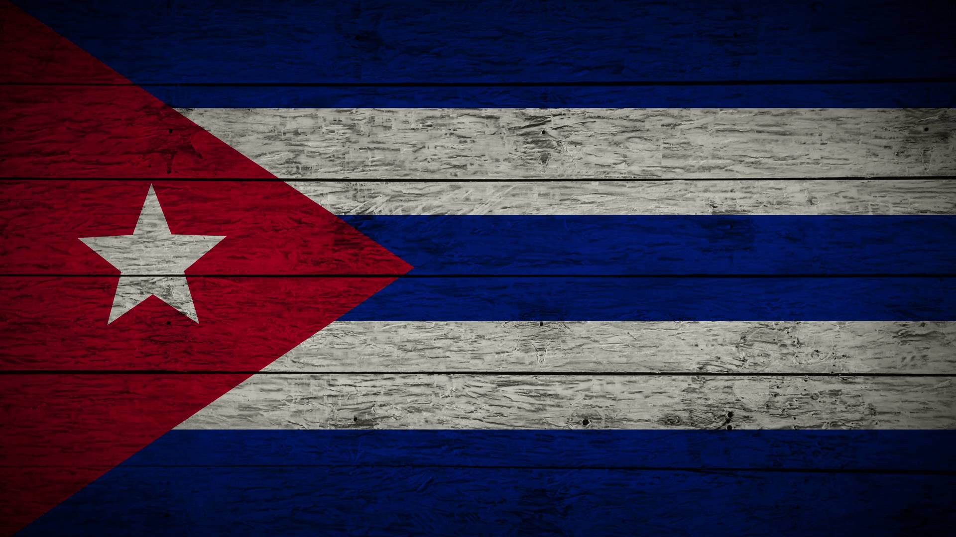 Cuban Flag Wood Surface Texture Background