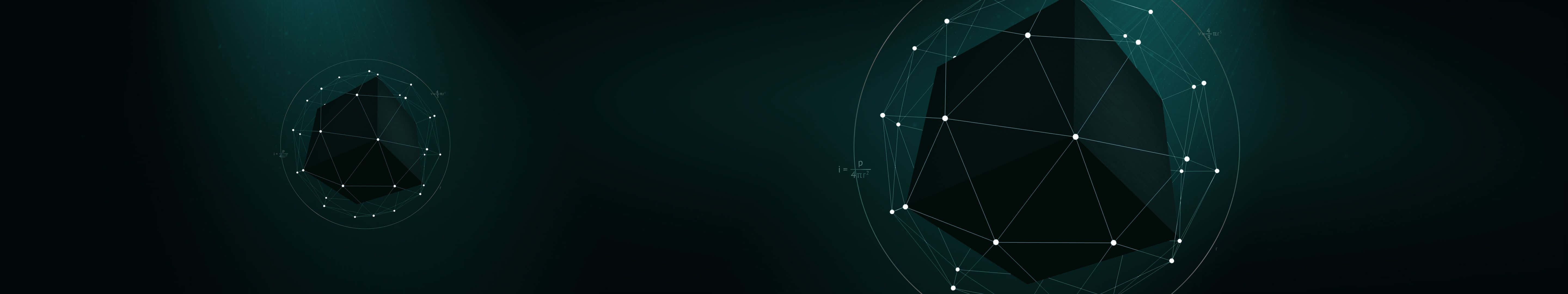 Cube Inside Sphere Dark Triple Monitor Background