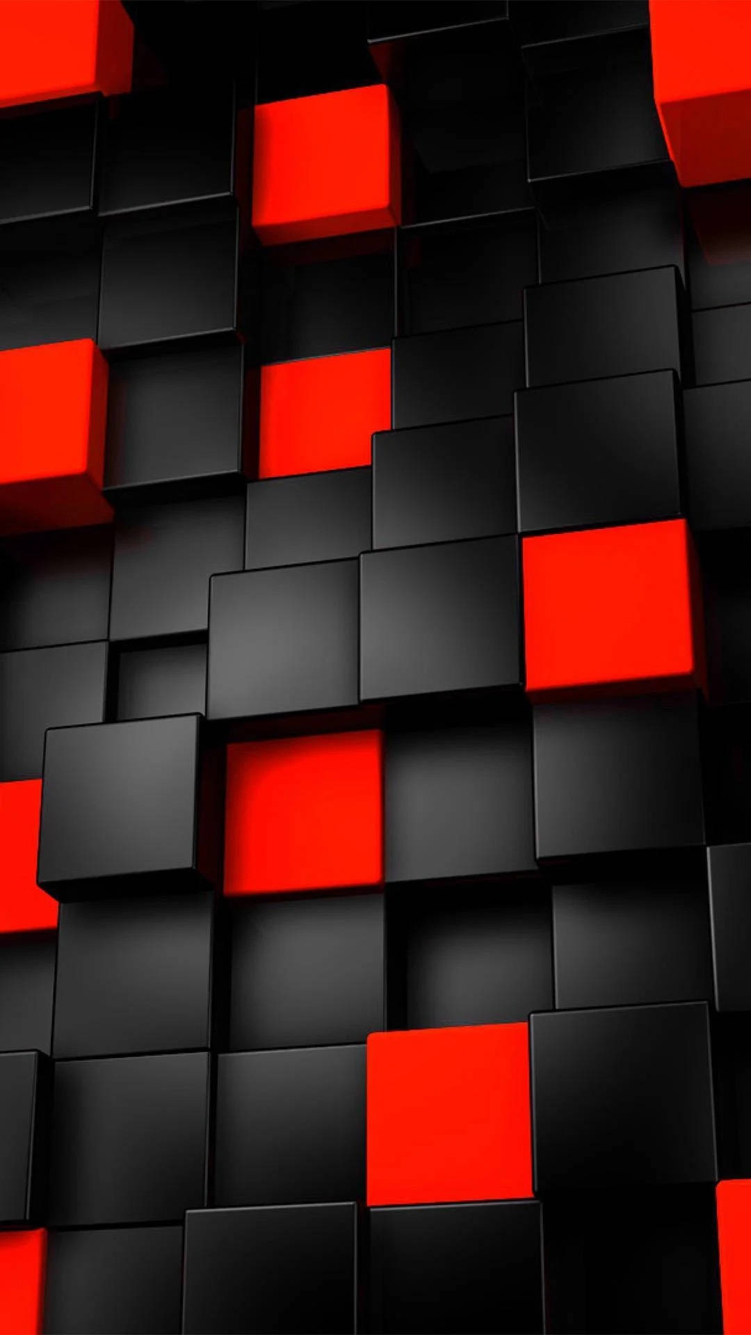 Cube Patterned Black And Red Iphone Background