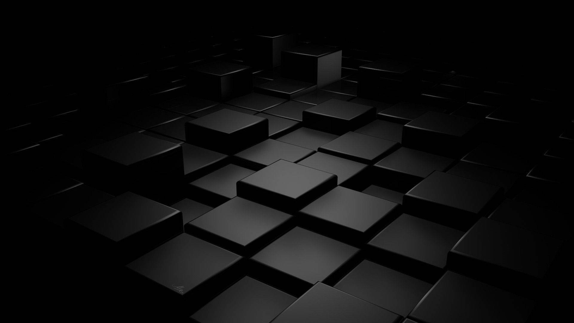 Cubed Squares Black 3d Background