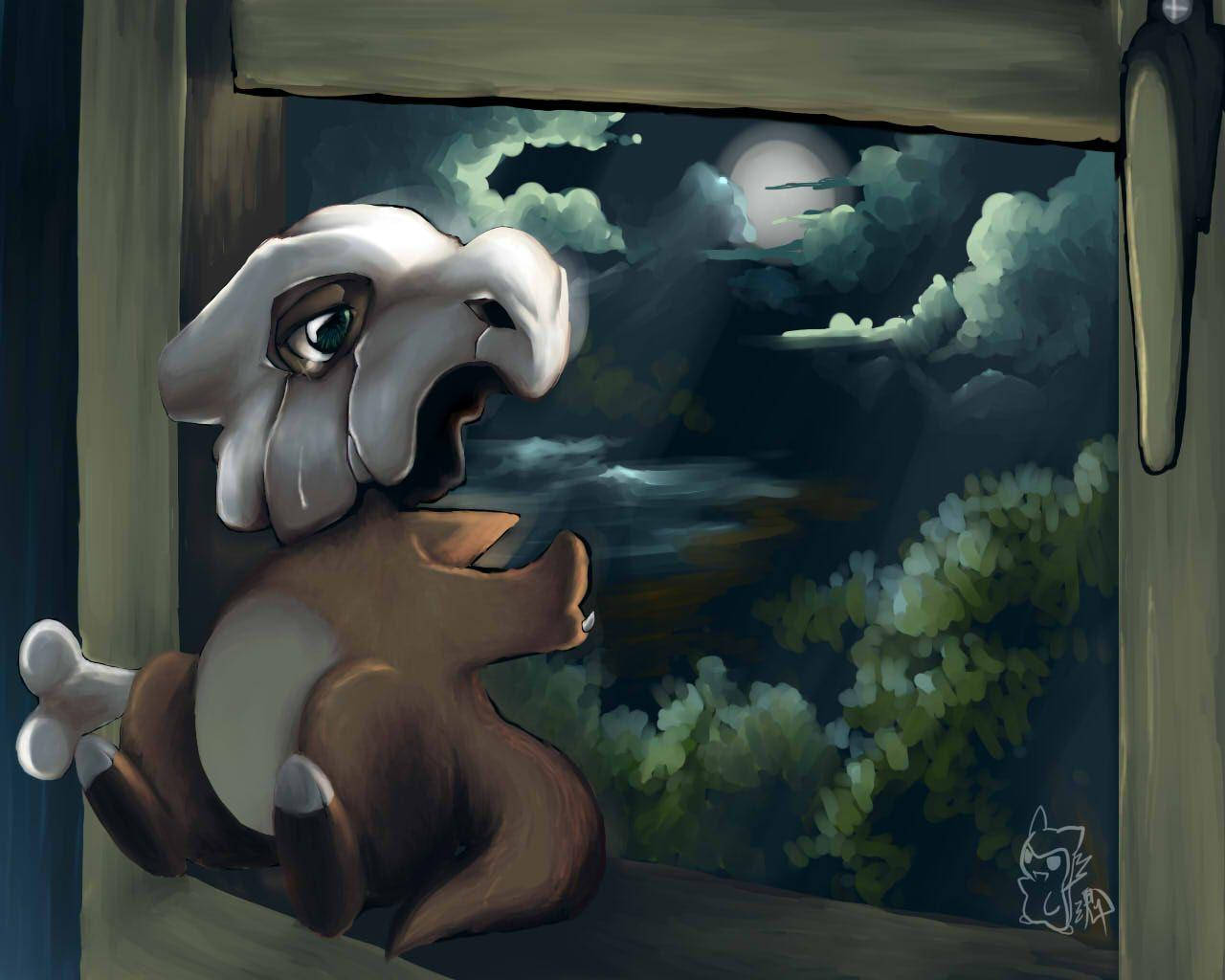 Cubone By The Window Background