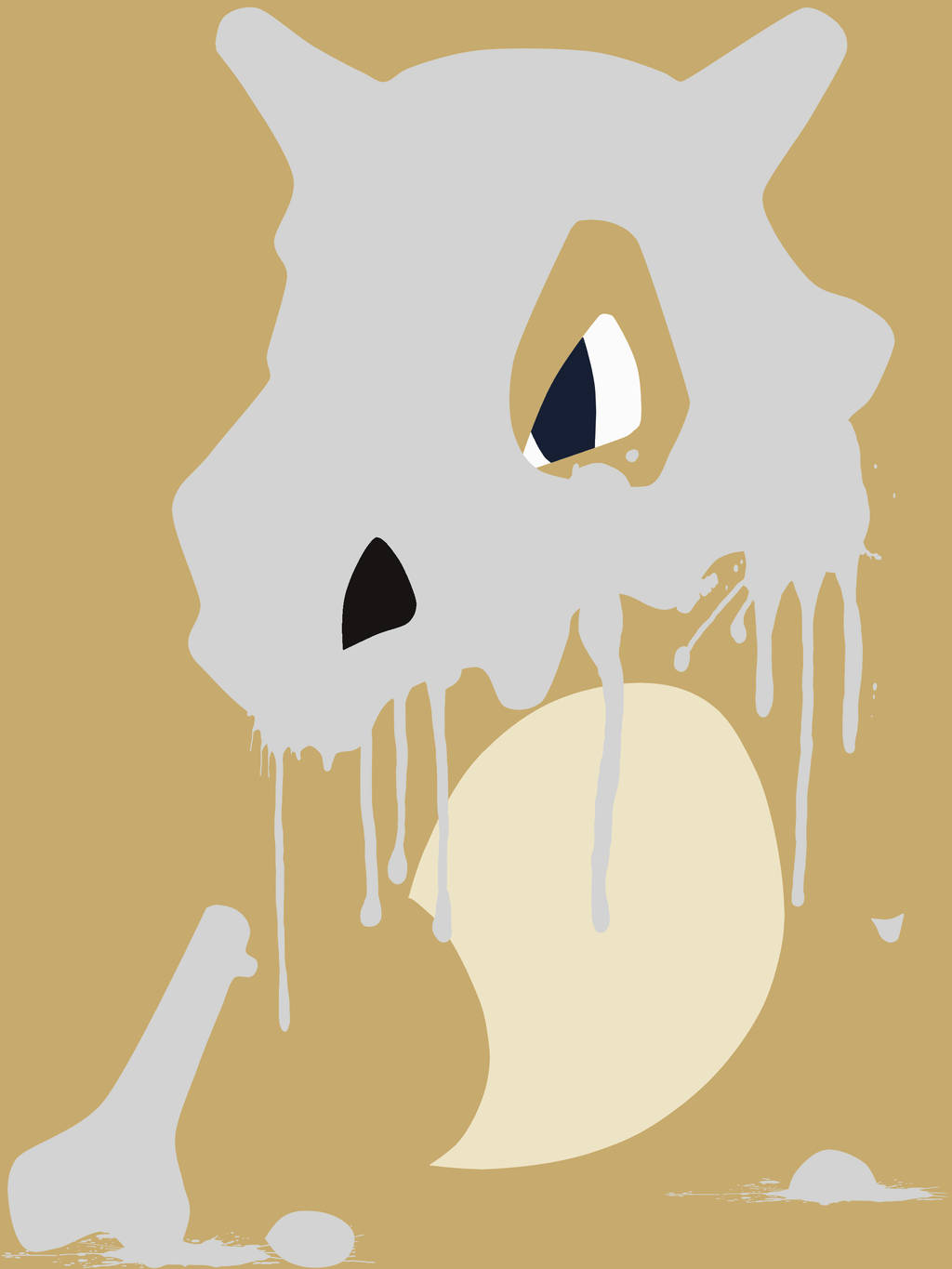 Cubone Dripping Gray Background