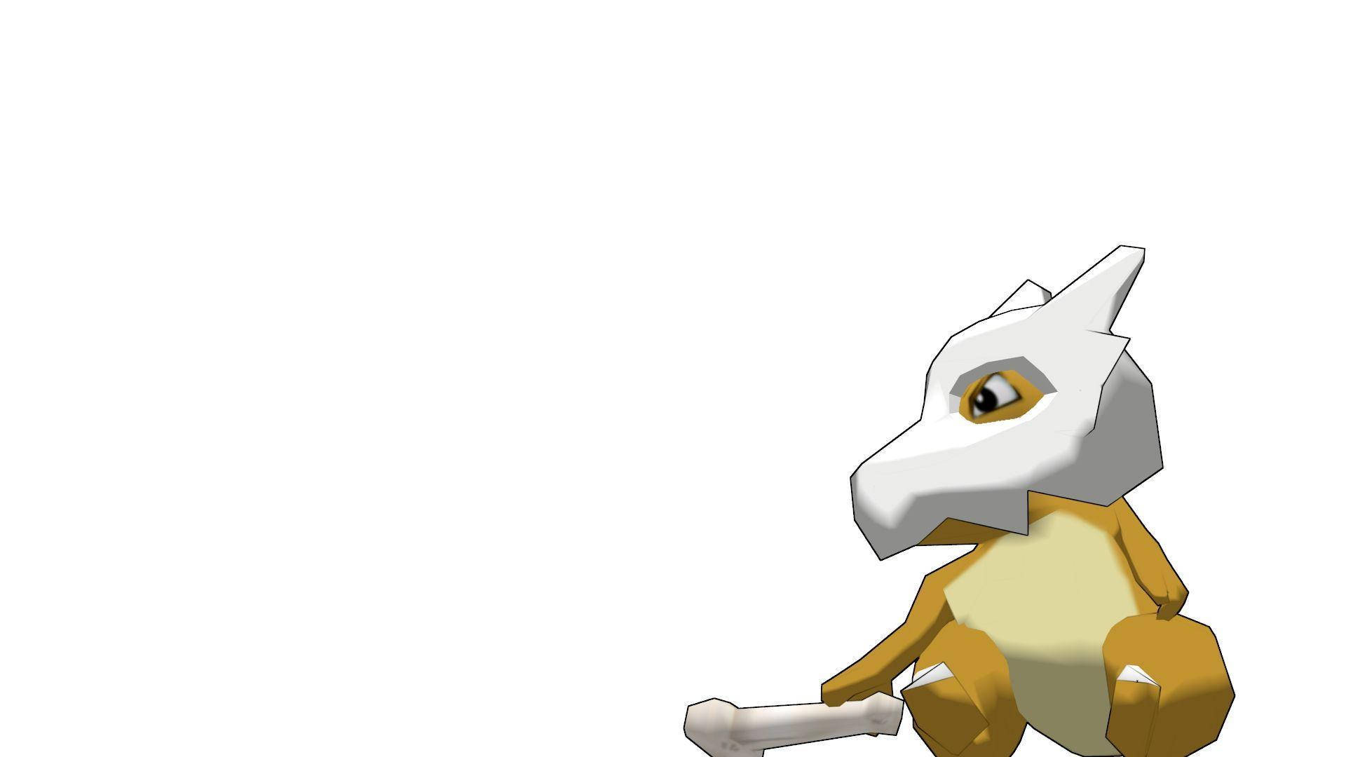 Cubone Looking Left White Background Background