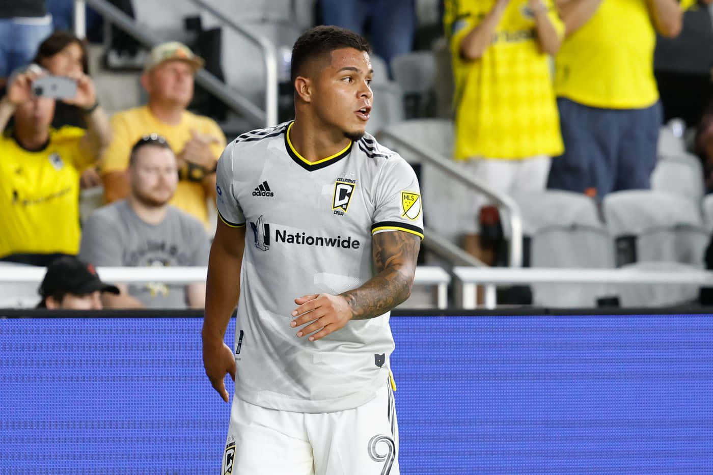 Cucho Hernandez Gray Nationwide Columbus Crew Background