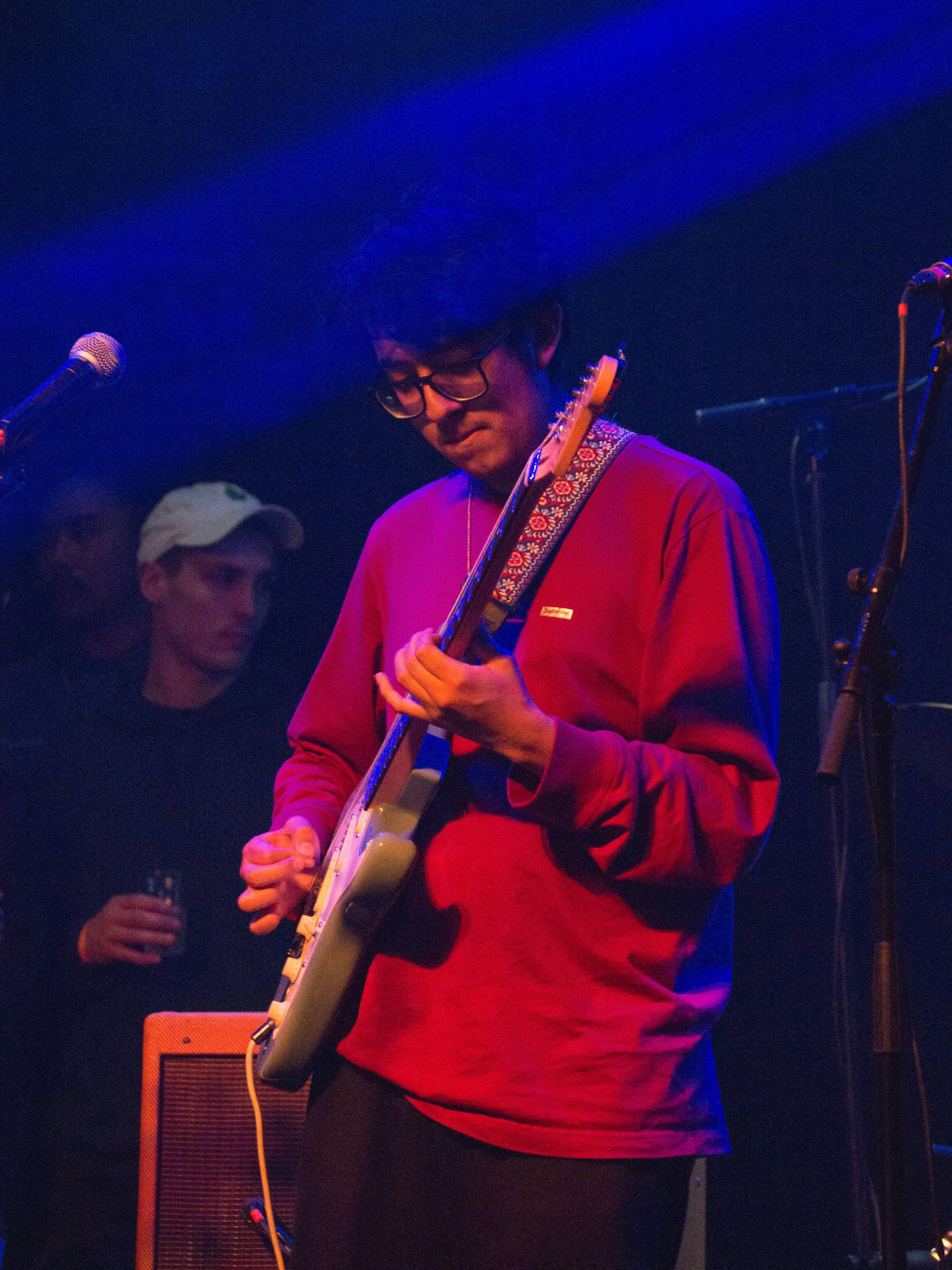 Cuco Is Photographed Playing Electric Guitar Background