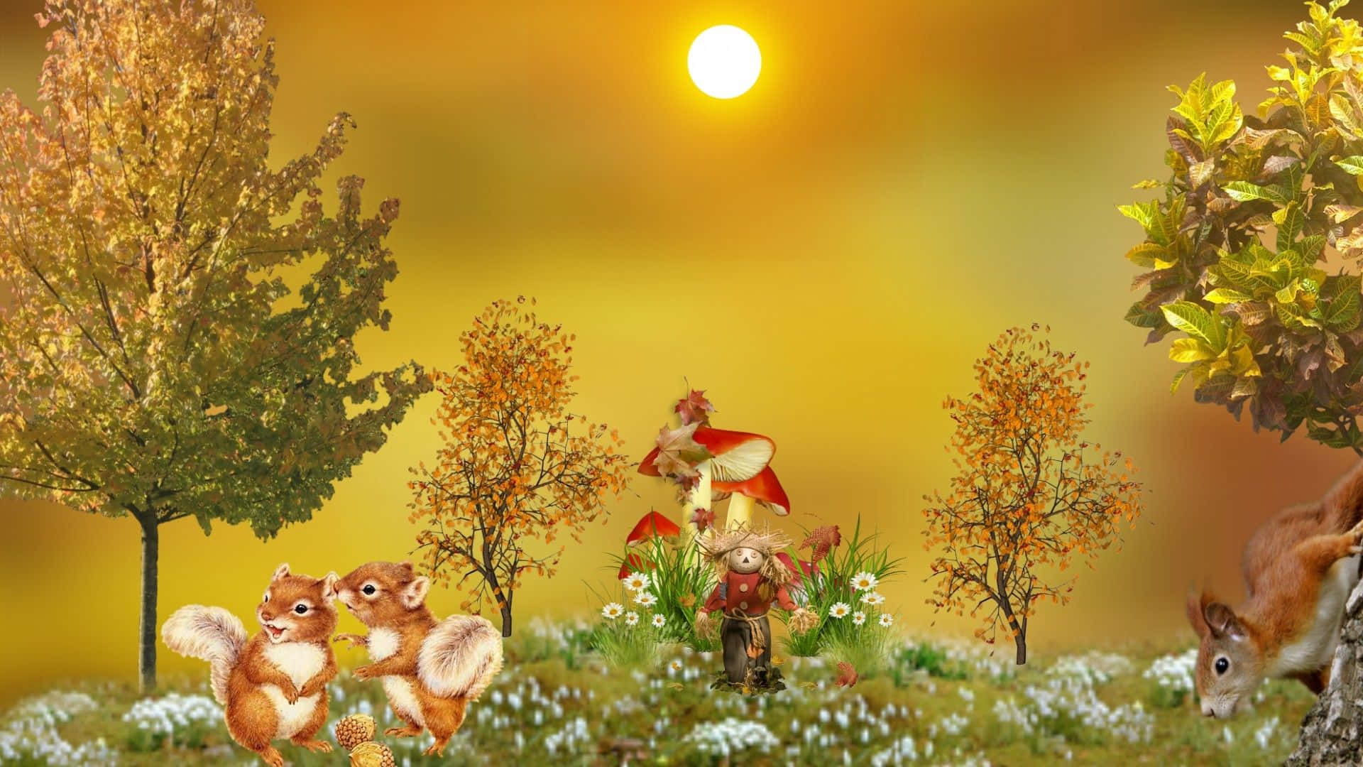 Cuddle Up To The Cozy Colors Of Autumn With This Sweet Desktop Wallpaper. Background