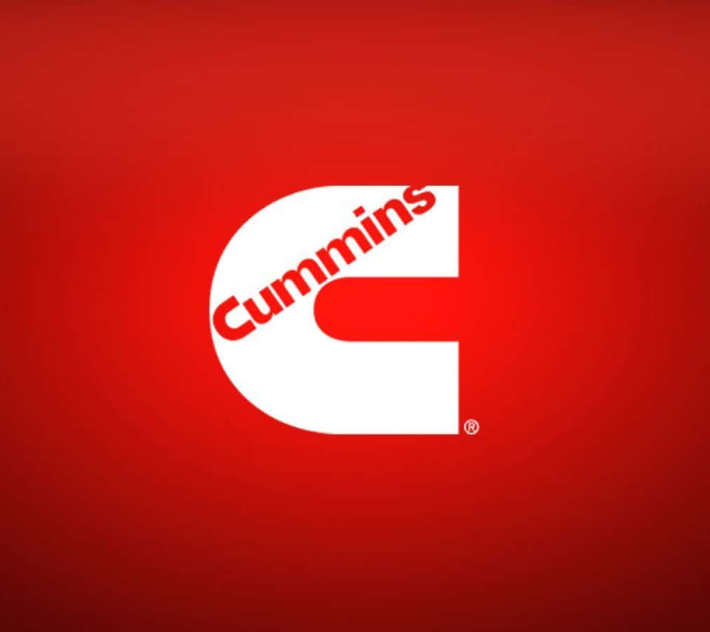 Cummins White And Red Poster Logo Background