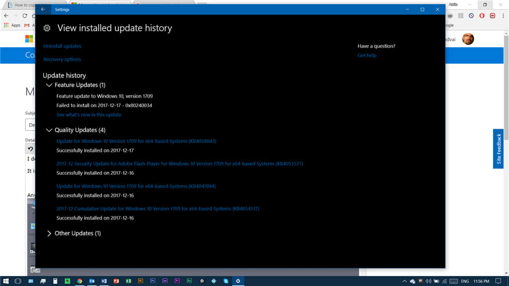 Cumulative Installed Windows Updates Background