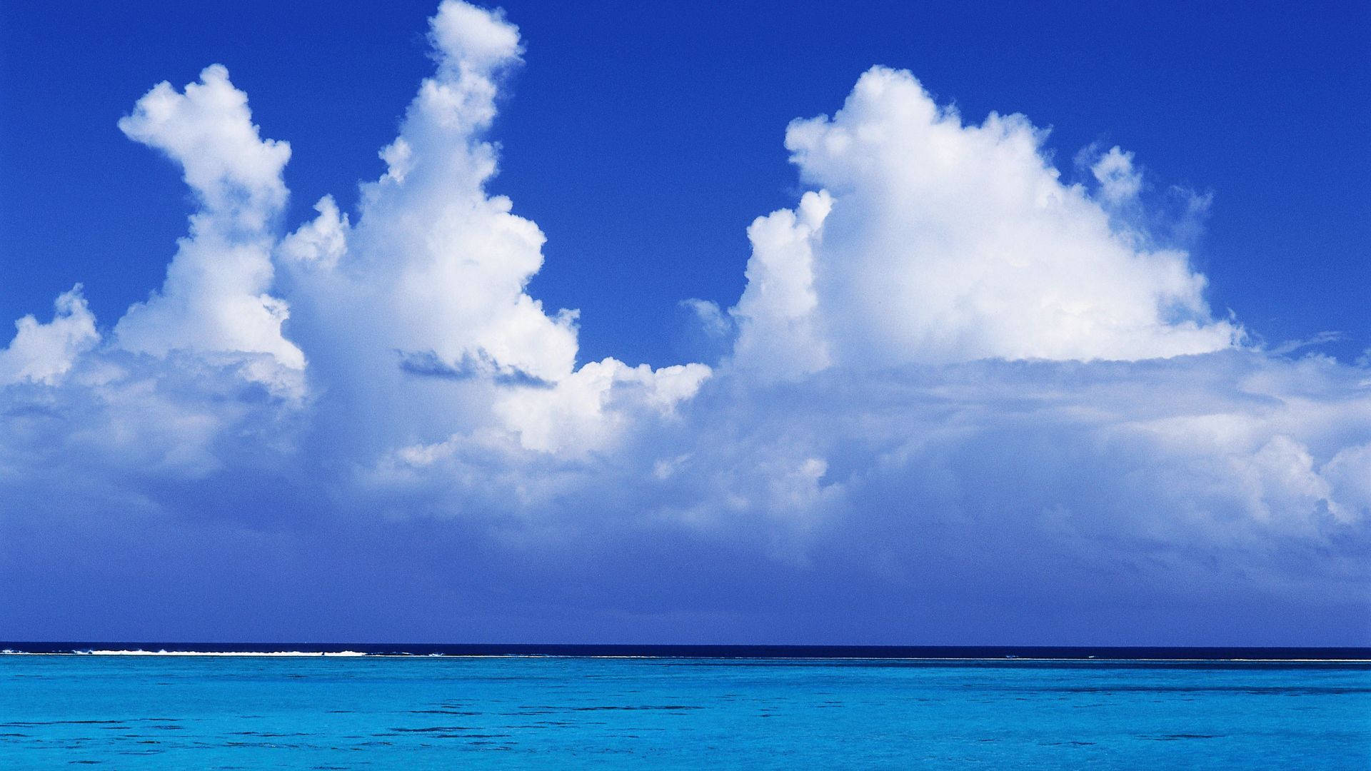 Cumulous Clouds Above Horizon Background