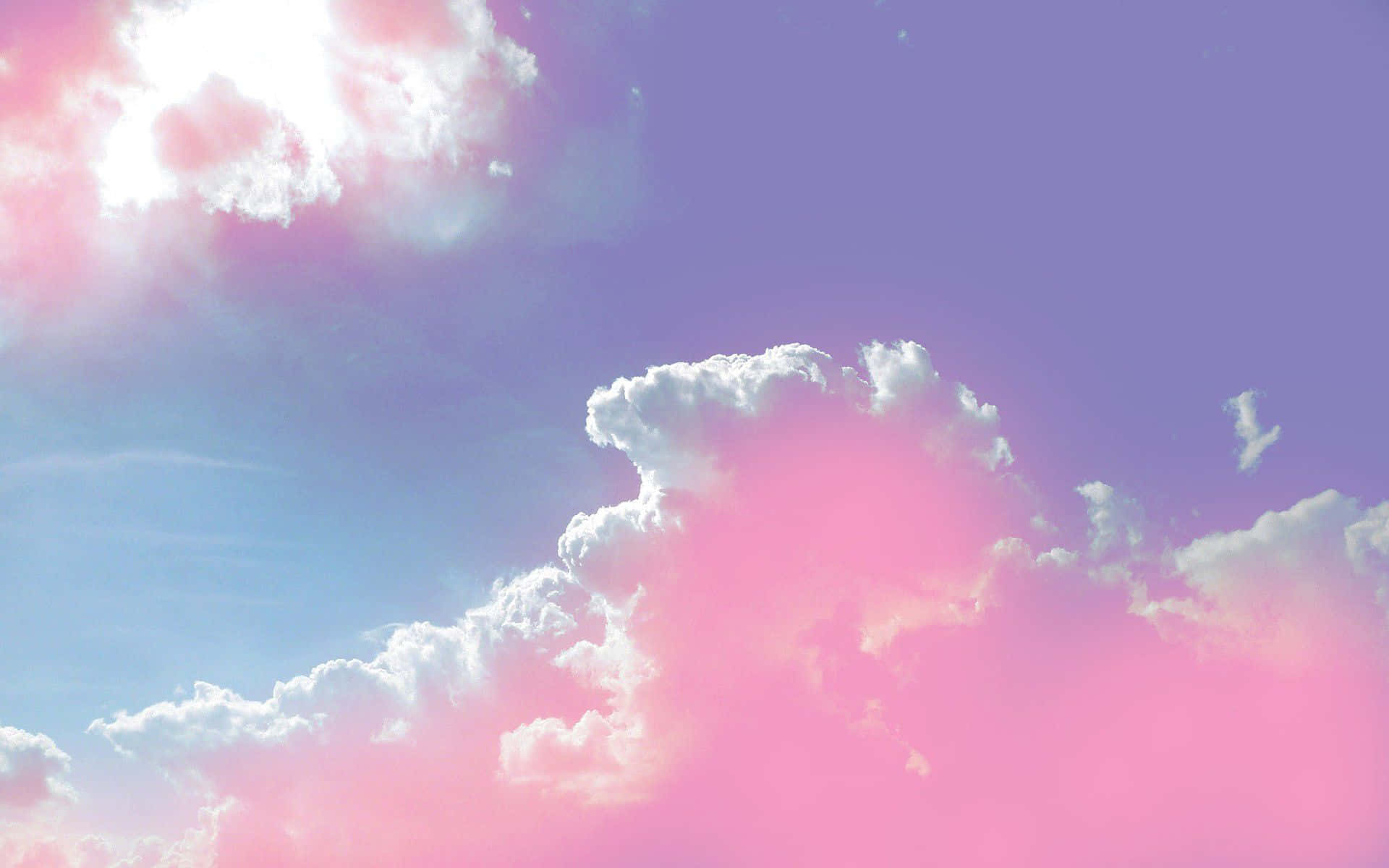 Cumulus Pink And Blue Clouds Background