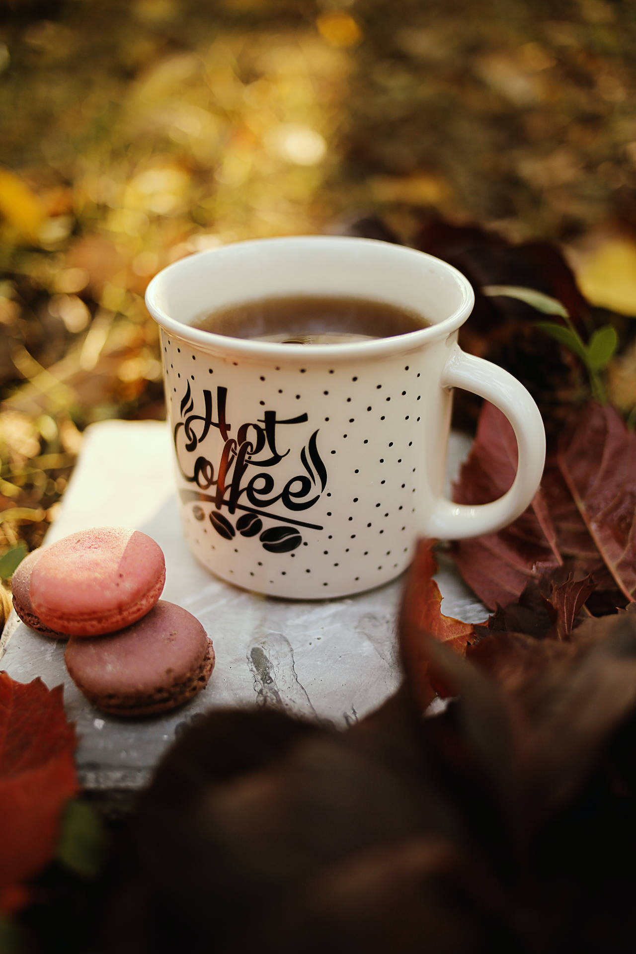 Cup Of Coffee And Cookie Background