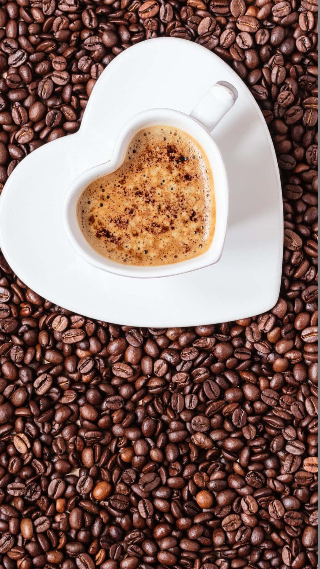 Cup Of Coffee On Heart Saucer