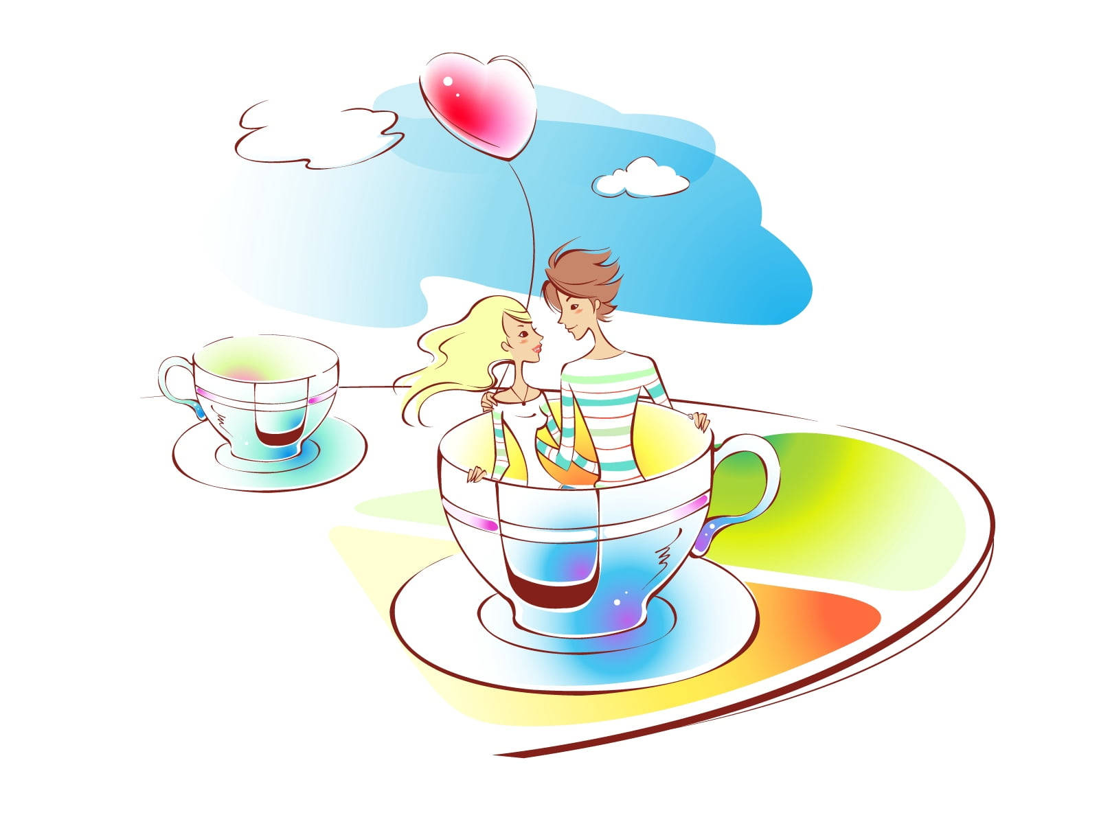 Cup Of Love Drawing Background
