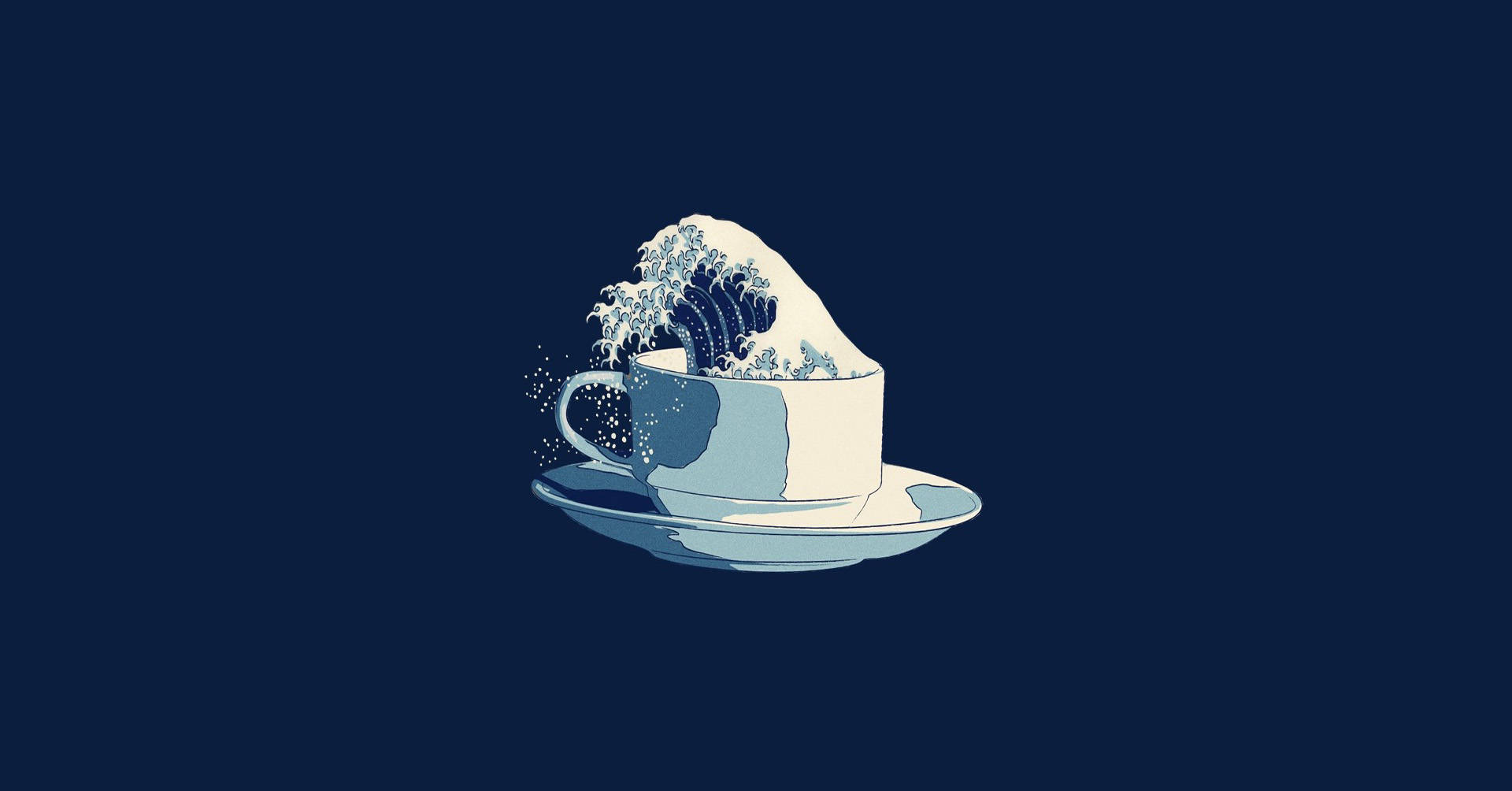 Cup Of Tea And Wave Background