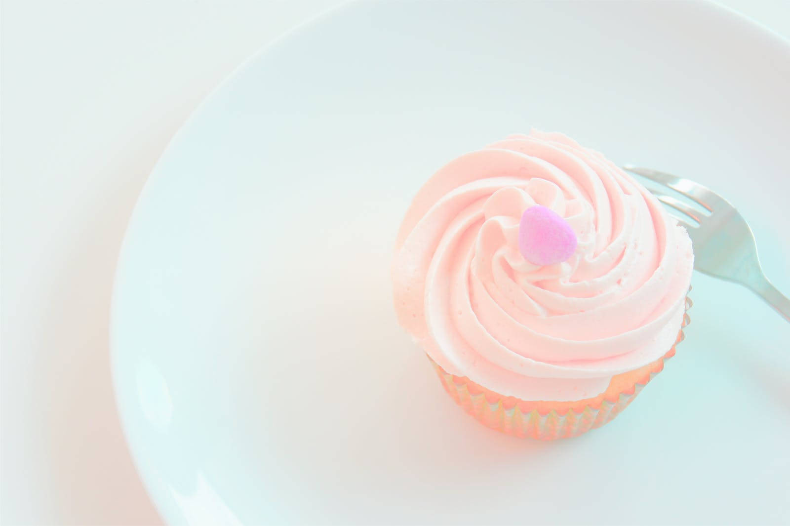Cupcake In Pastel Pink Aesthetic Background