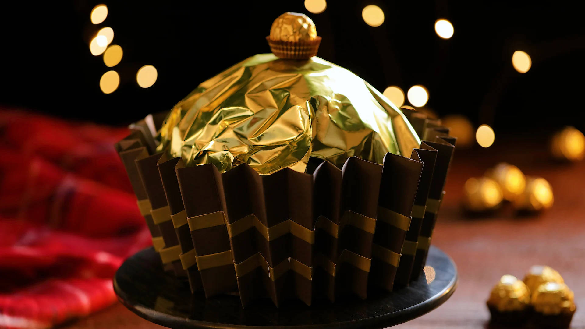 Cupcake On A Gold Foil Background