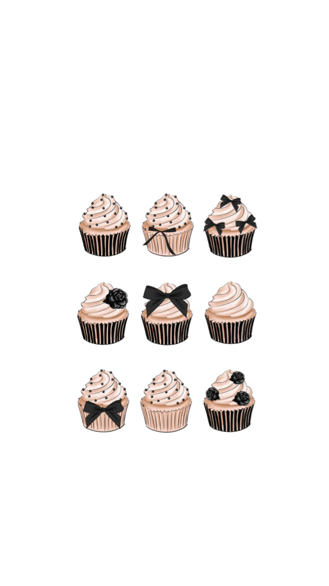 Cupcakes With Bows And Bows Background