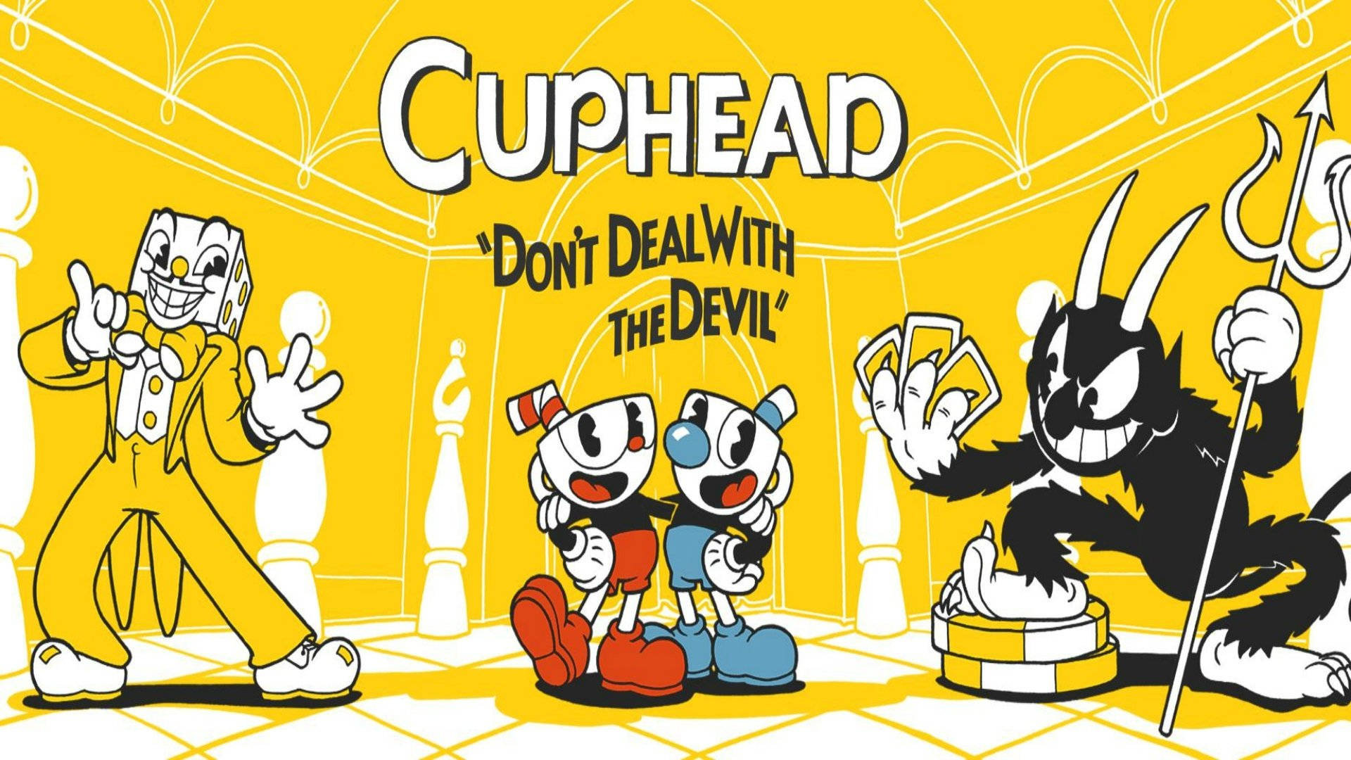 Cuphead Logo In Yellow Background