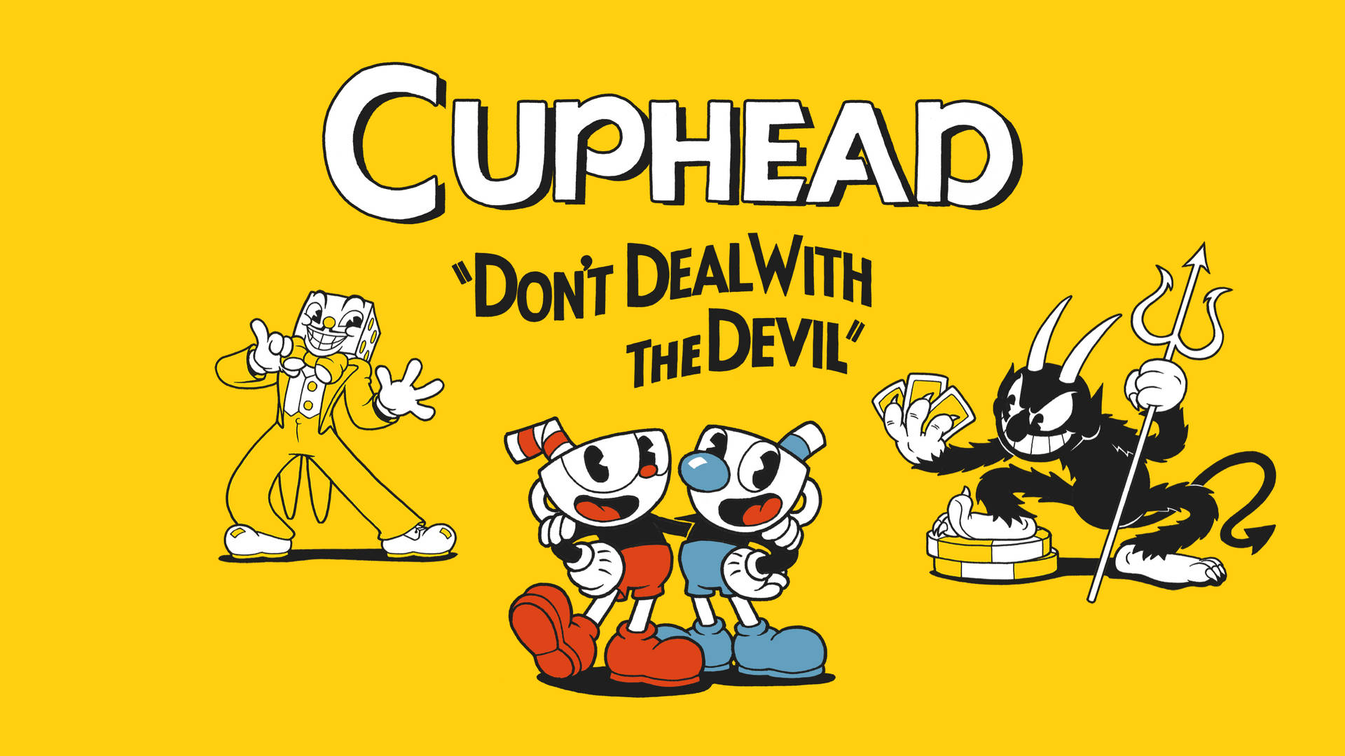 Cuphead Poster In Yellow Background