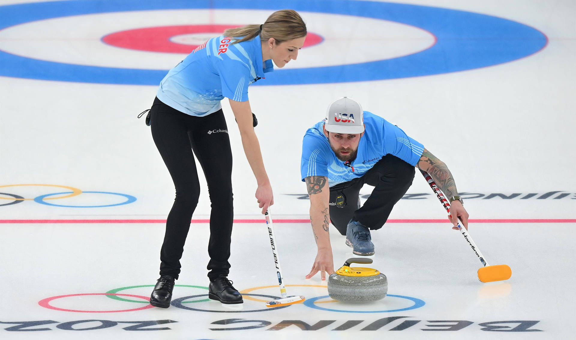 Curling Strategy On The Ice Background