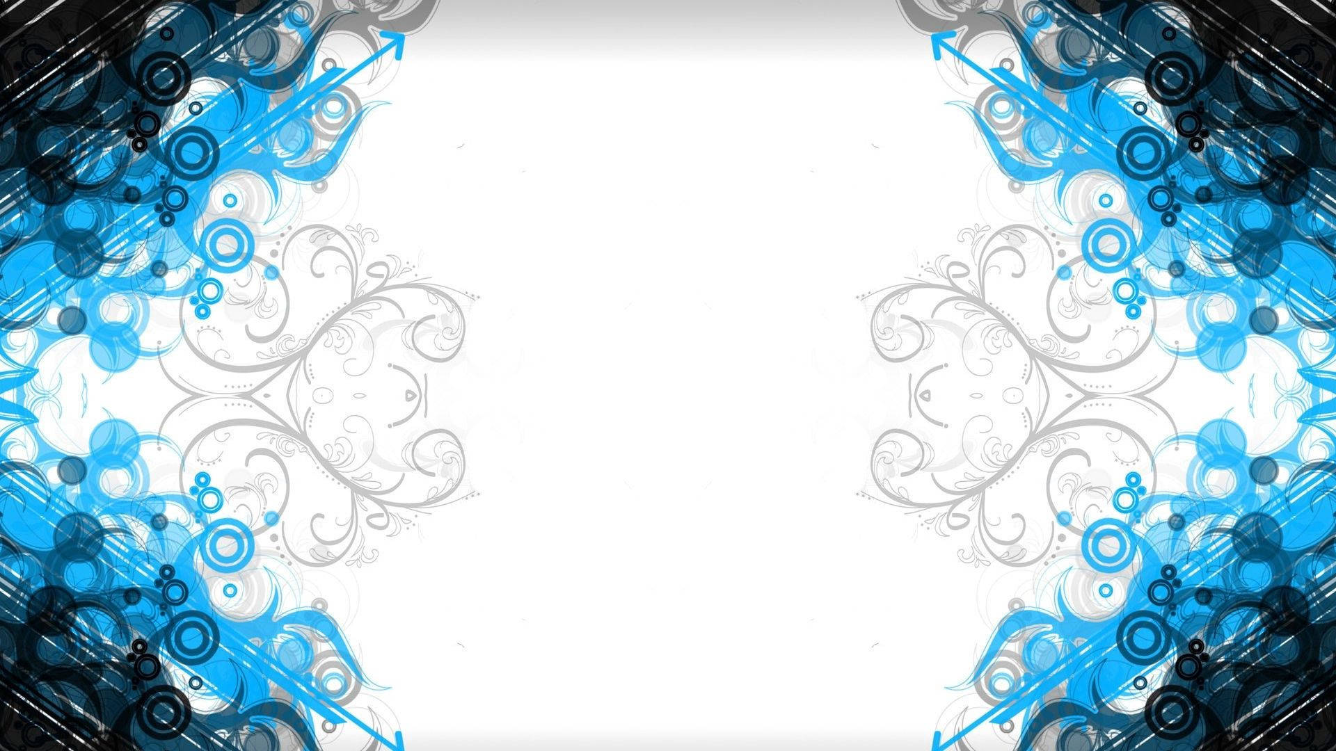 Curly Borders In Black Blue And White Background