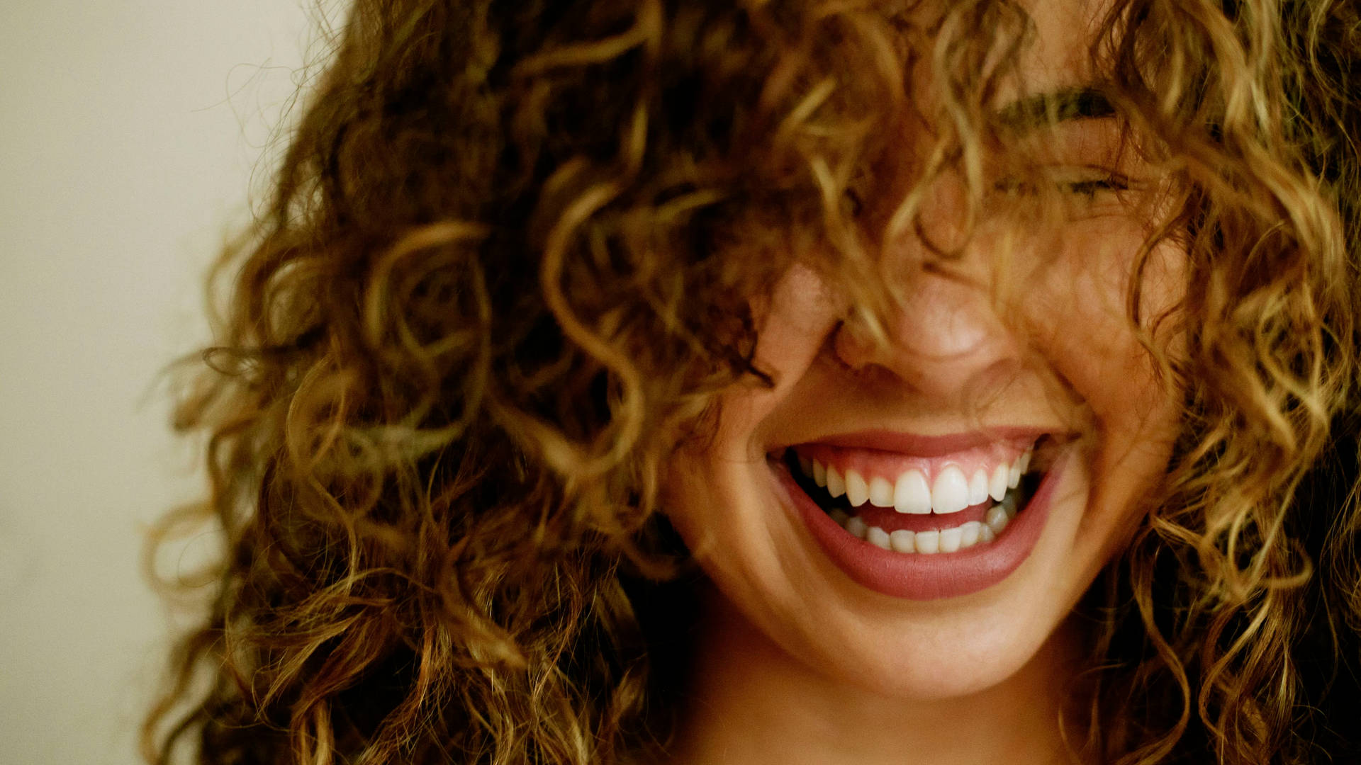 Curly Hair Smile Background