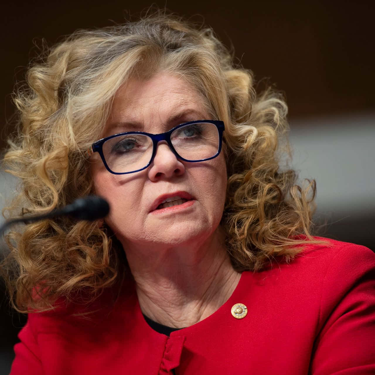 Curly Marsha Blackburn Background