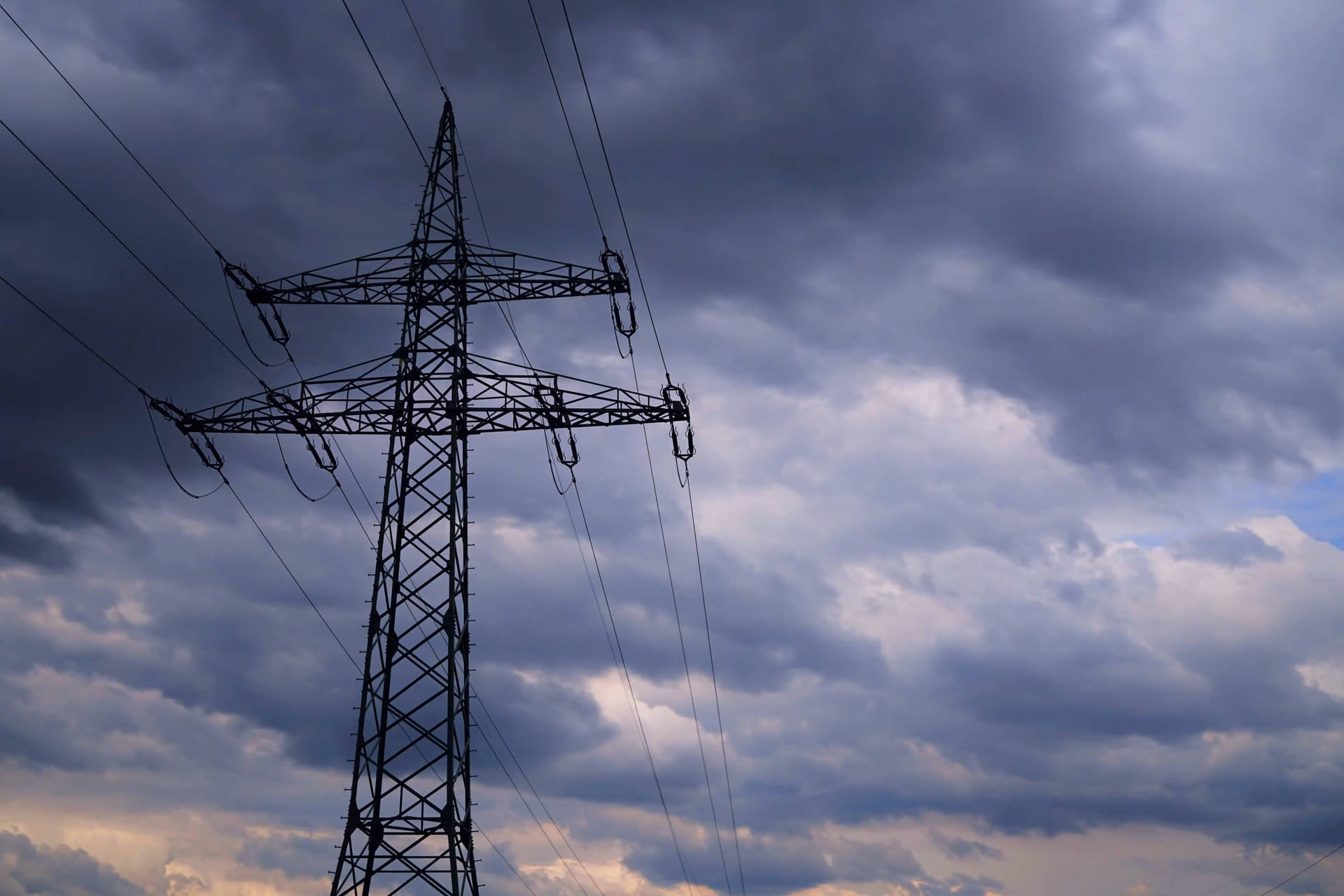 Current Flowing Through Power Lines Background