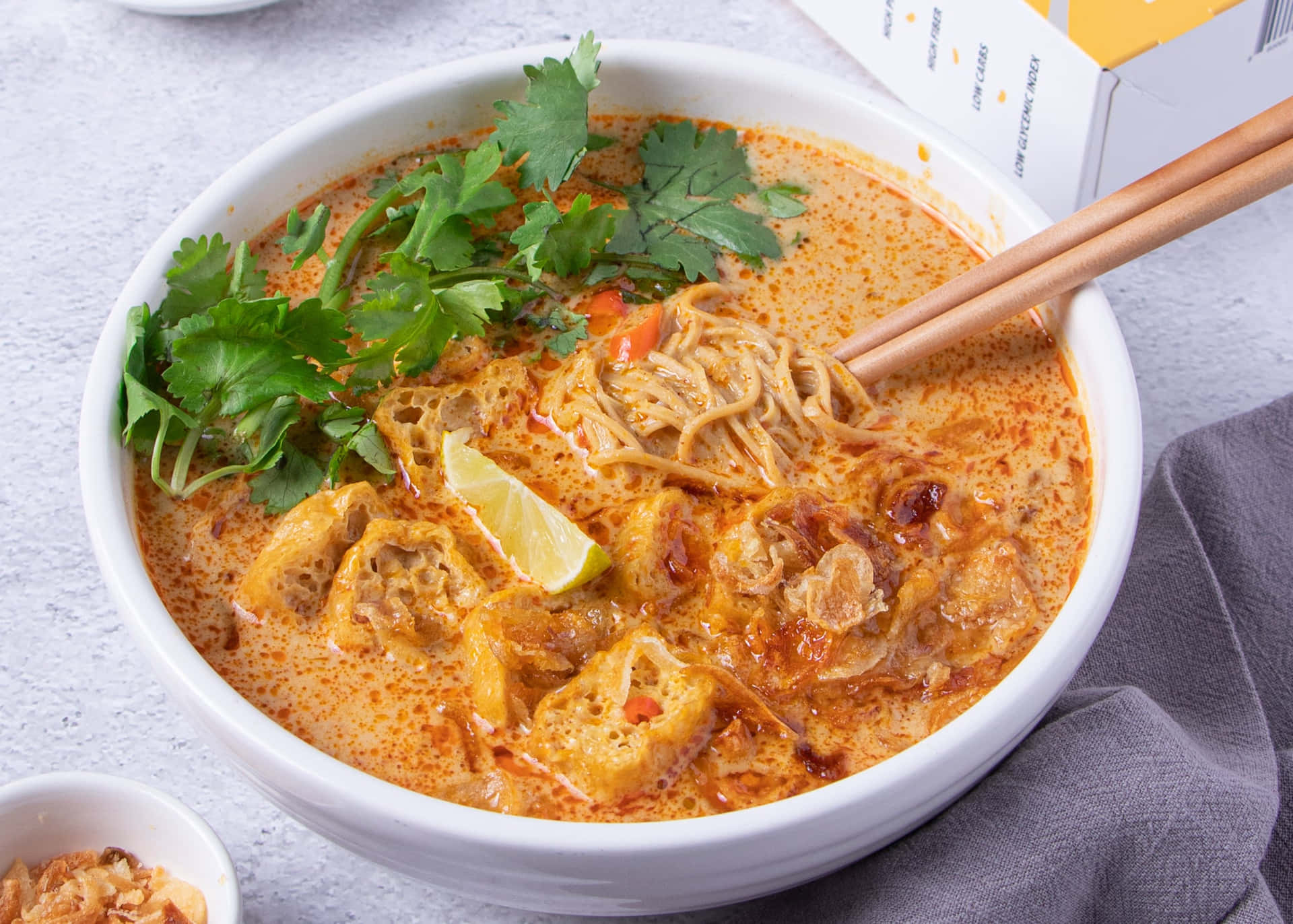 Curry Laksa On White Bowl